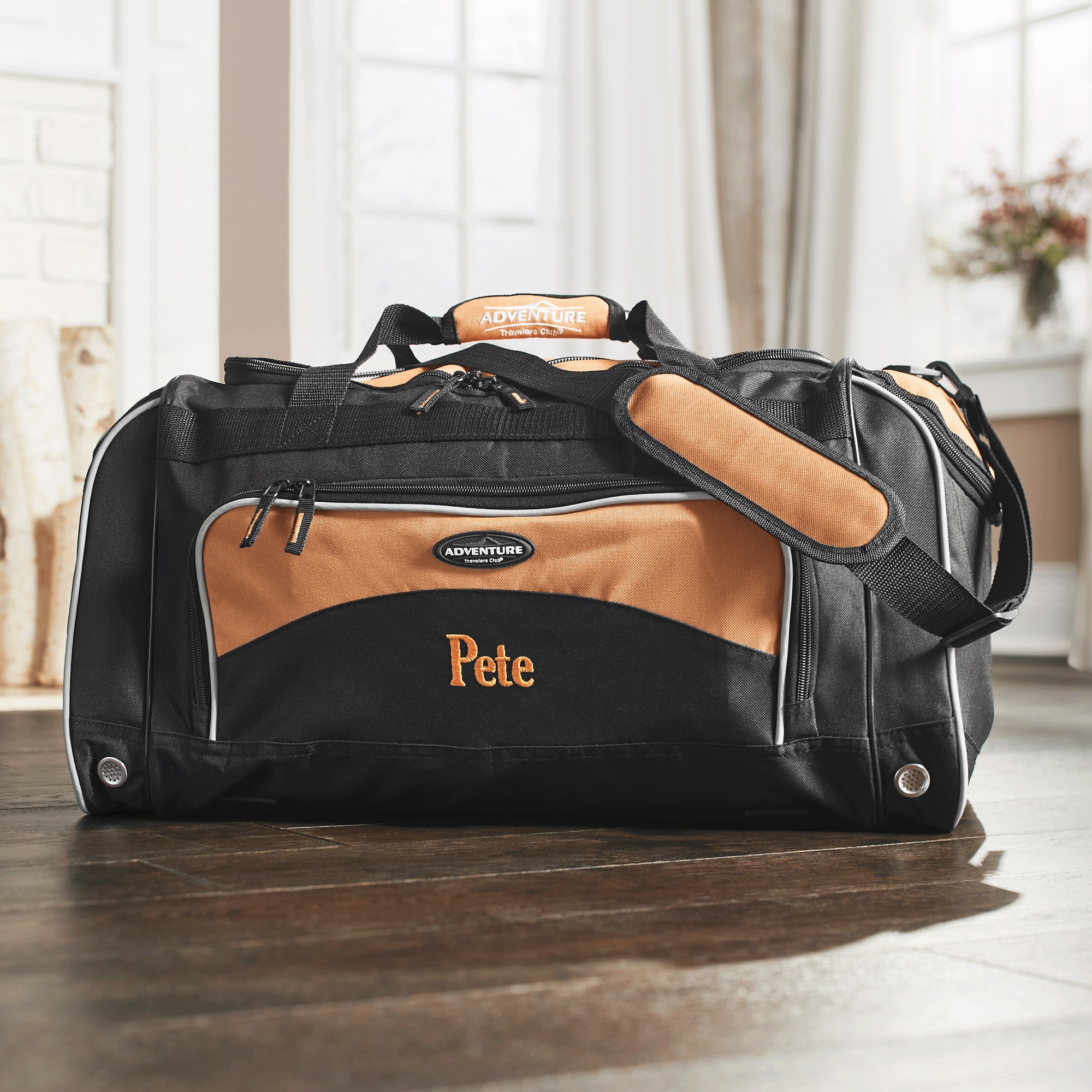 Personalized Duffel Bag with Shoe Pocket and Lockable Zips 9 Personalized Duffel Bag with Shoe Pocket and Lockable Zips