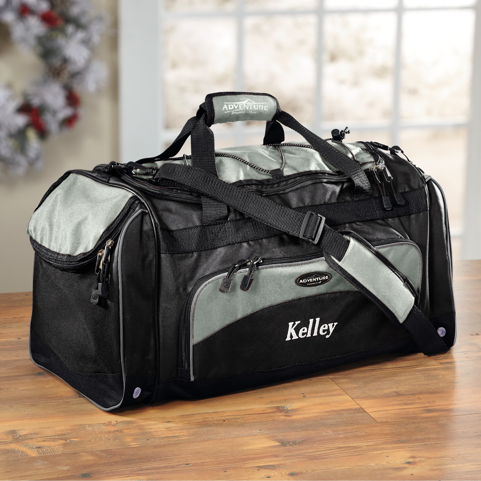 Personalized Duffel Bag with Shoe Pocket and Lockable Zips 10 Personalized Duffel Bag with Shoe Pocket and Lockable Zips