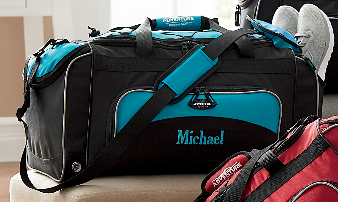 Personalized Duffel Bag with Shoe Pocket and Lockable Zips 13 Personalized Duffel Bag with Shoe Pocket and Lockable Zips