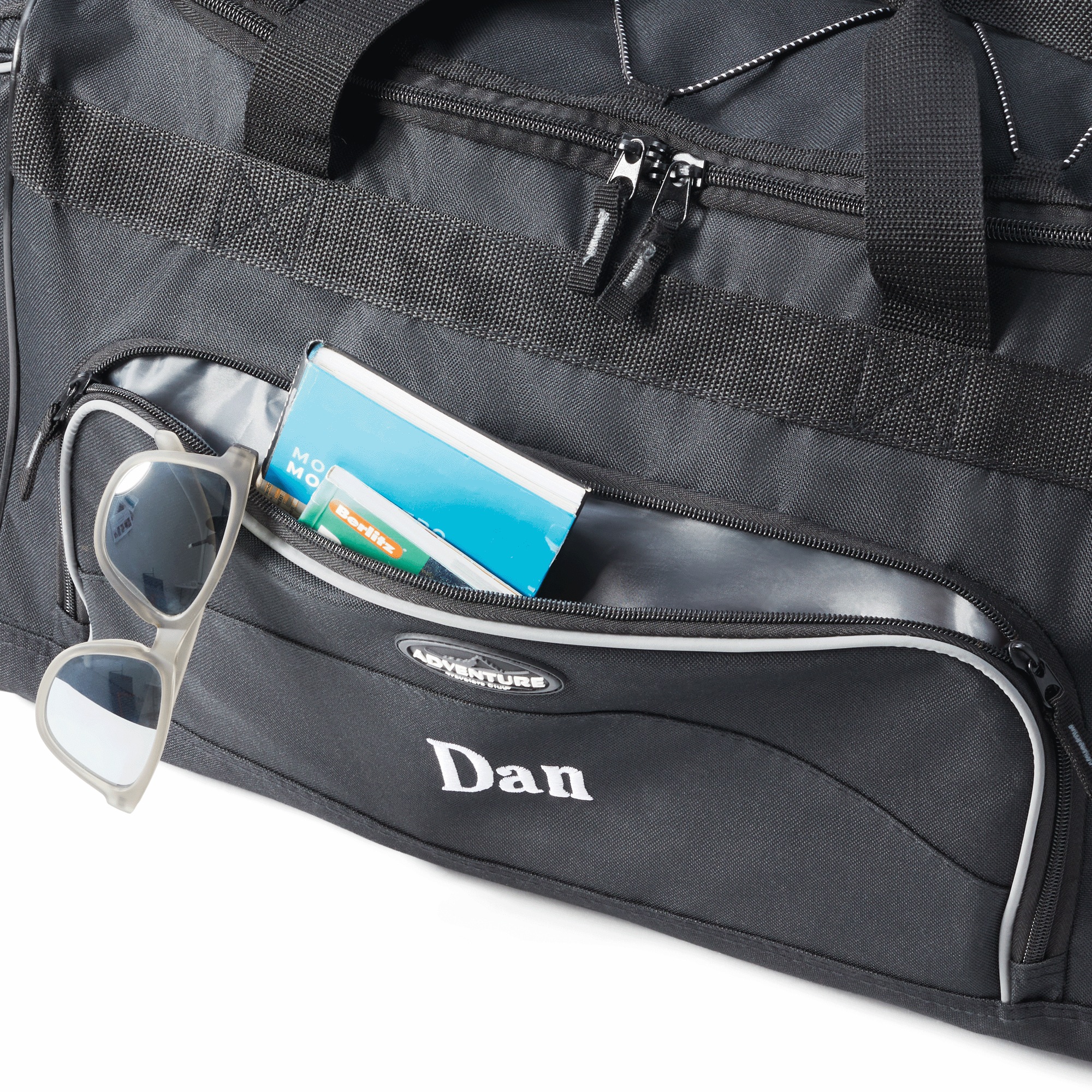 Personalized Duffel Bag with Shoe Pocket and Lockable Zips 3 Personalized Duffel Bag with Shoe Pocket and Lockable Zips