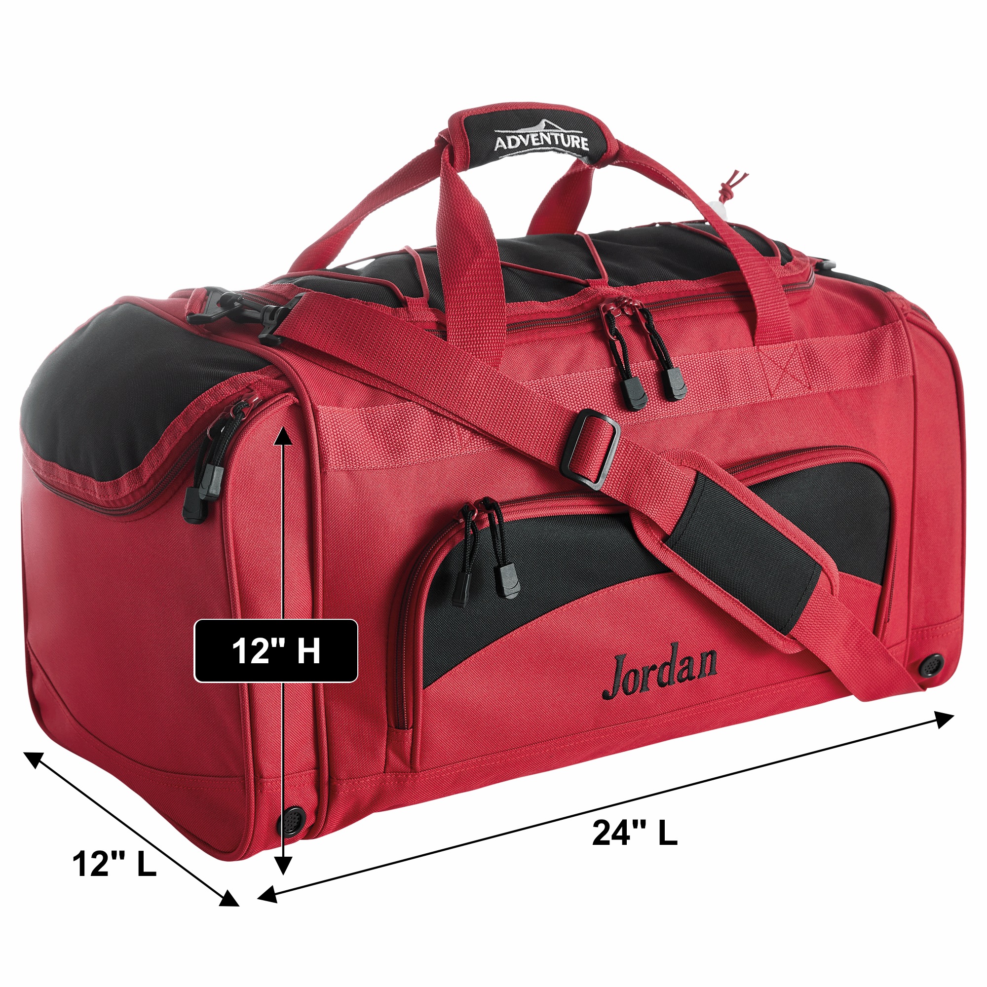 Personalized Duffel Bag with Shoe Pocket and Lockable Zips 7 Personalized Duffel Bag with Shoe Pocket and Lockable Zips