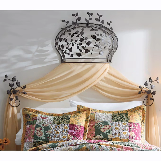 Ayla Leaf Bed Crown with 2 Tiebacks