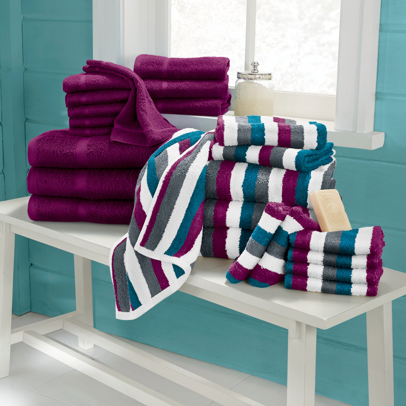 Serene Cotton Terry Bath Towel Sets