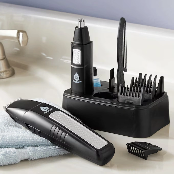 Men's Grooming Kit with Stand