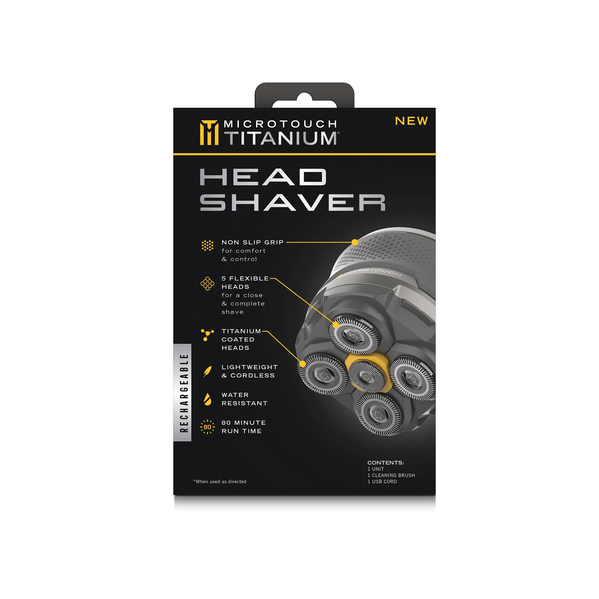Microtouch Titanium Rechargeable Head Shaver