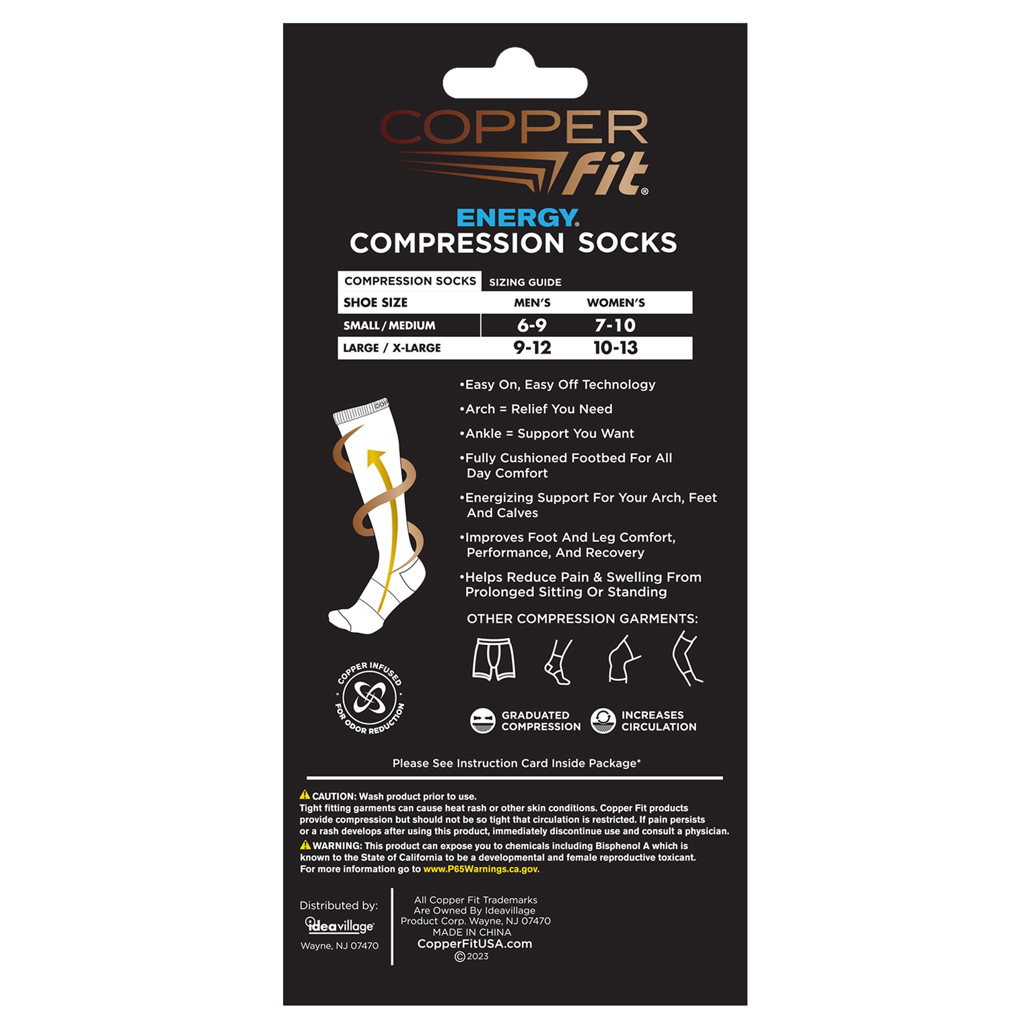 Copper Fit Unisex Energy Compression Socks