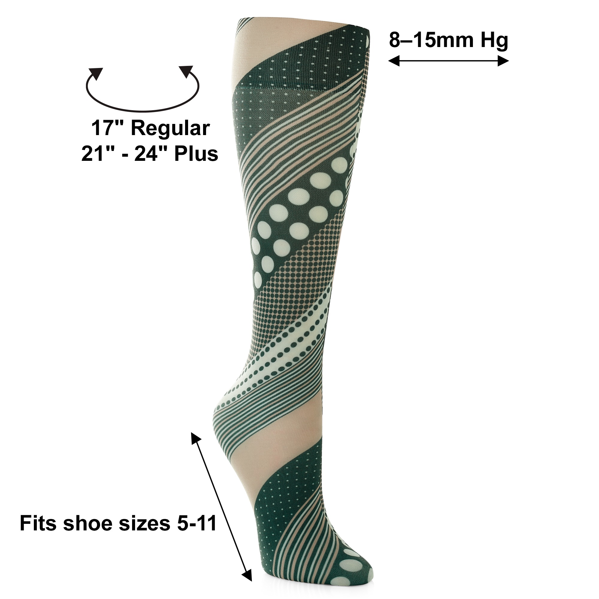 Celeste Stein Stylish and Latex-Free Mild Compression Socks - 8–15mmHg