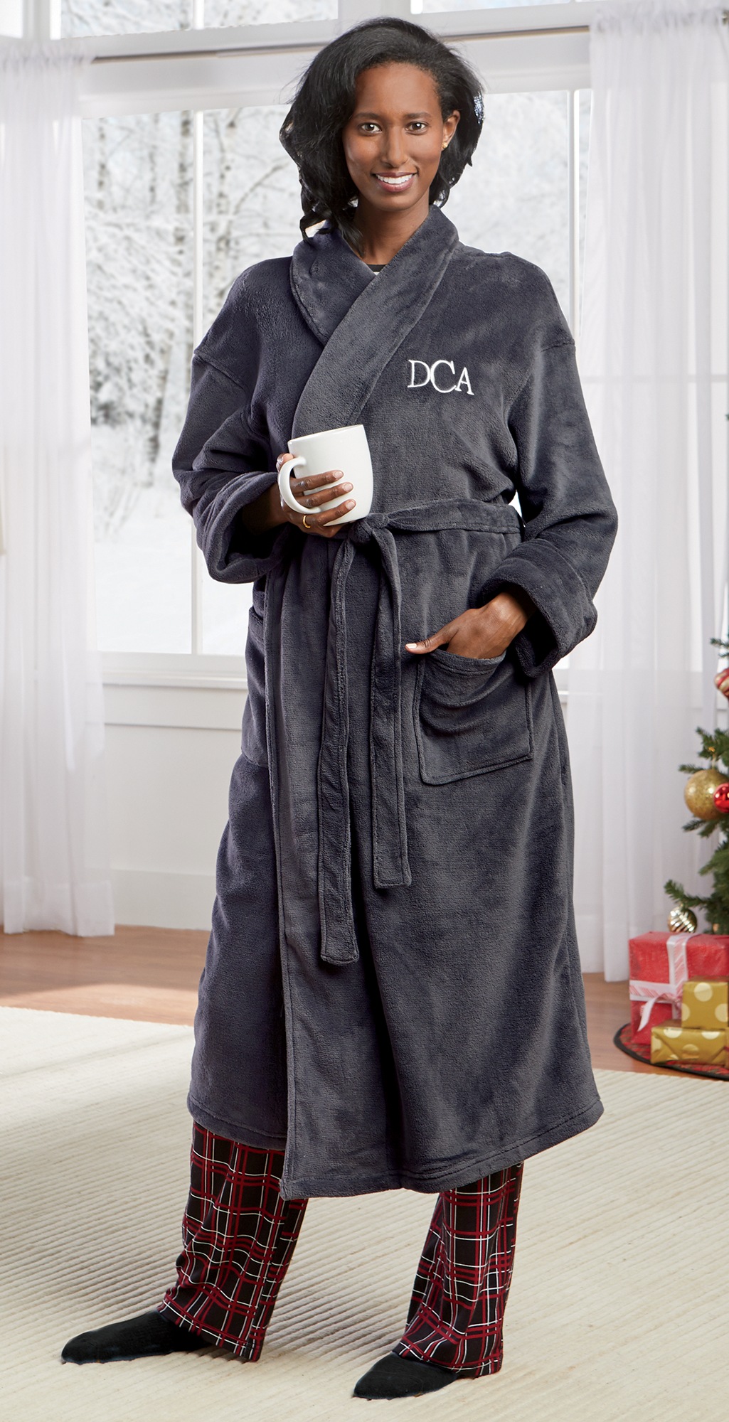 Unisex Plush Fleece Robe with Monogram Personalization Option