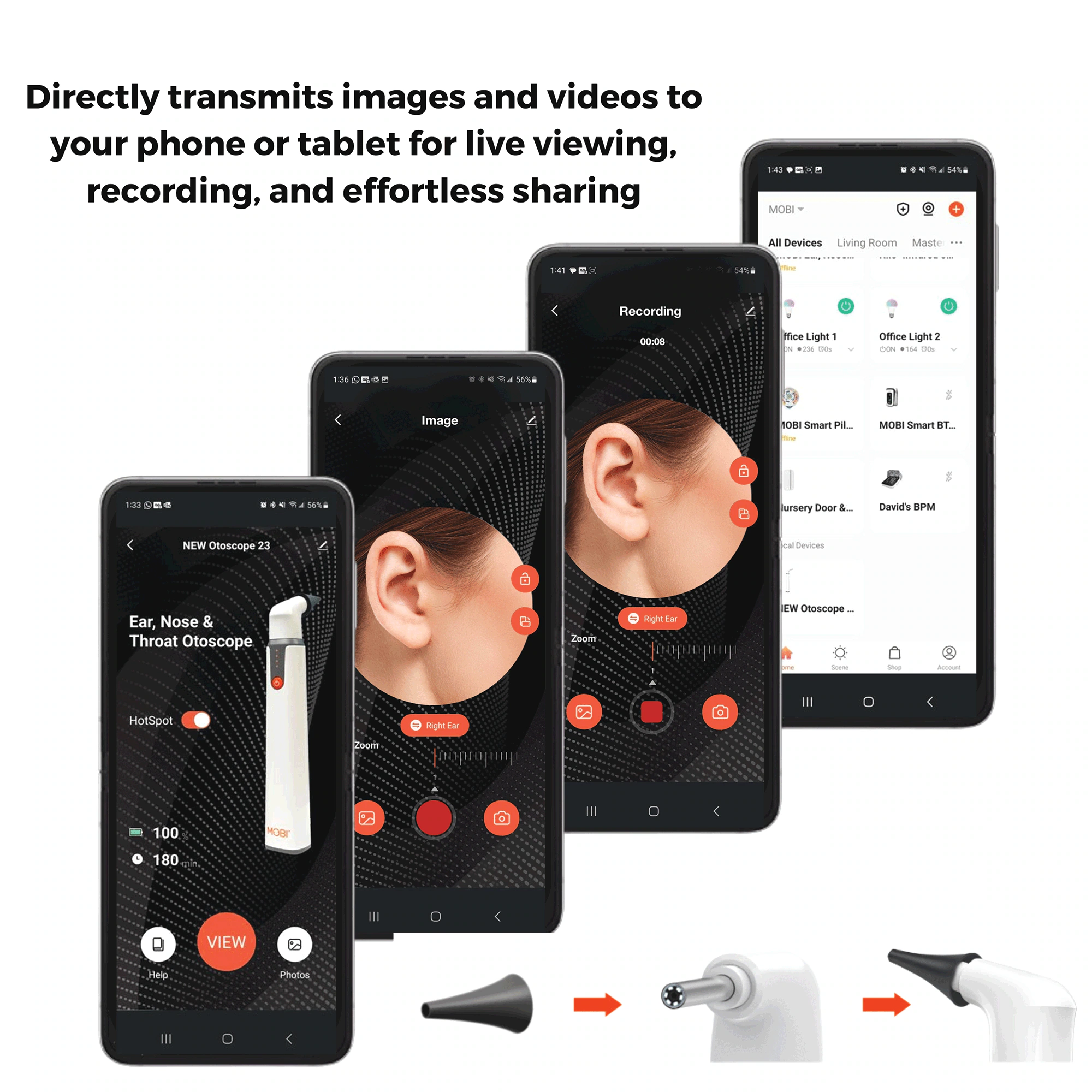 Mobi Smart Ear, Nose & Throat Otoscope