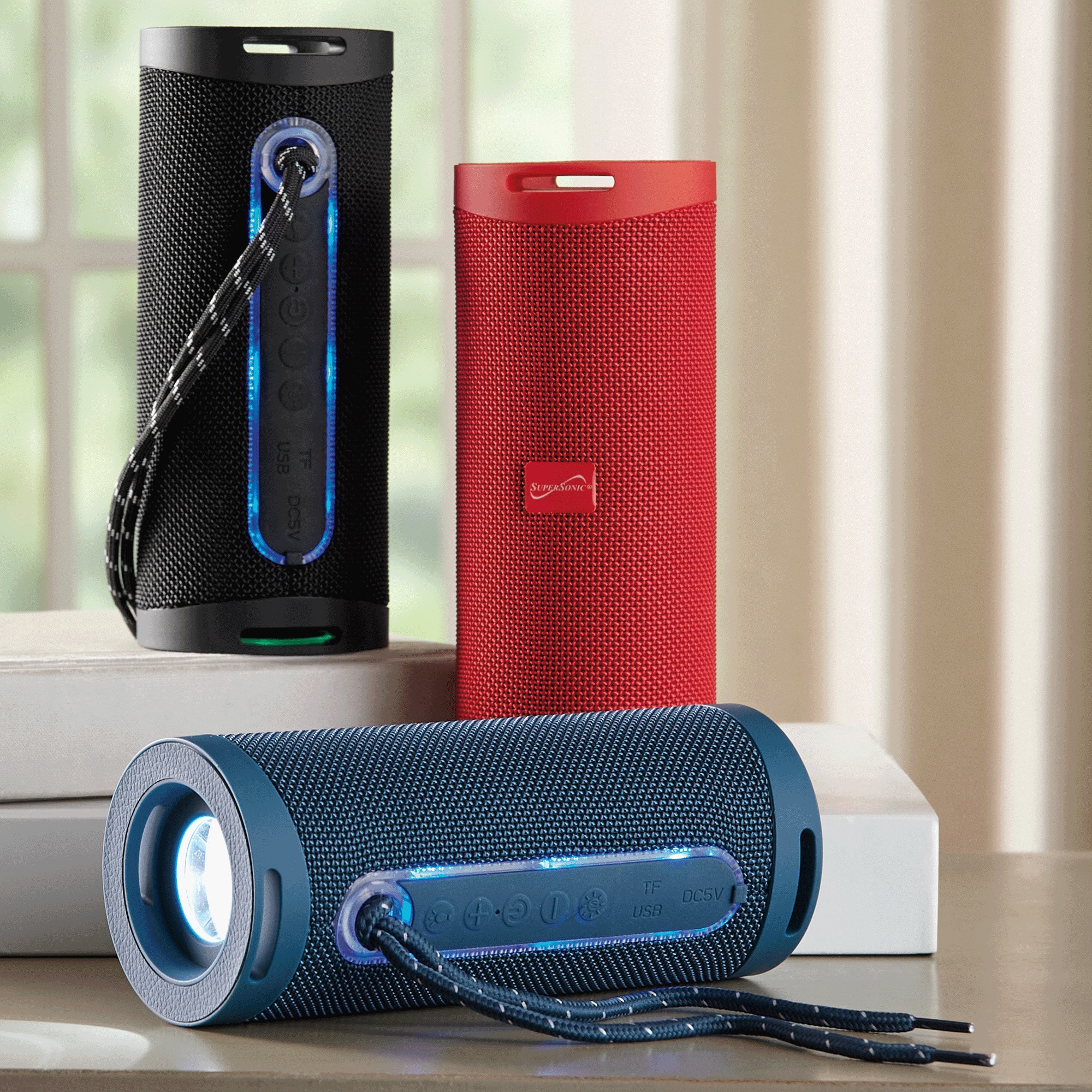 Supersonic Portable Speaker with Flashlight
