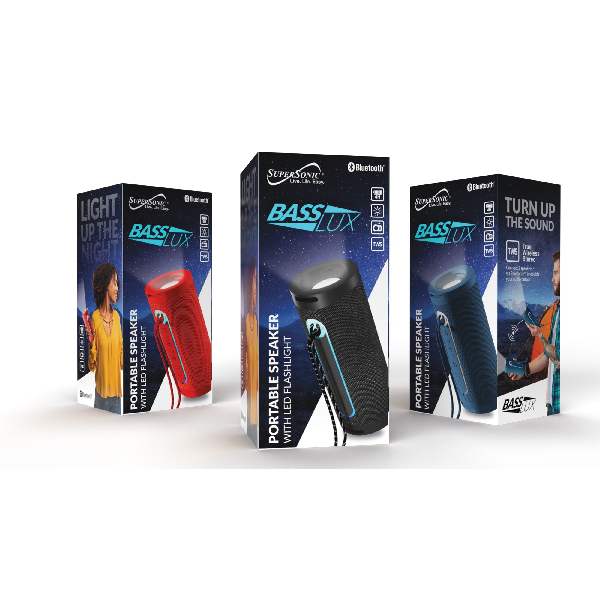 Supersonic Portable Speaker with Flashlight
