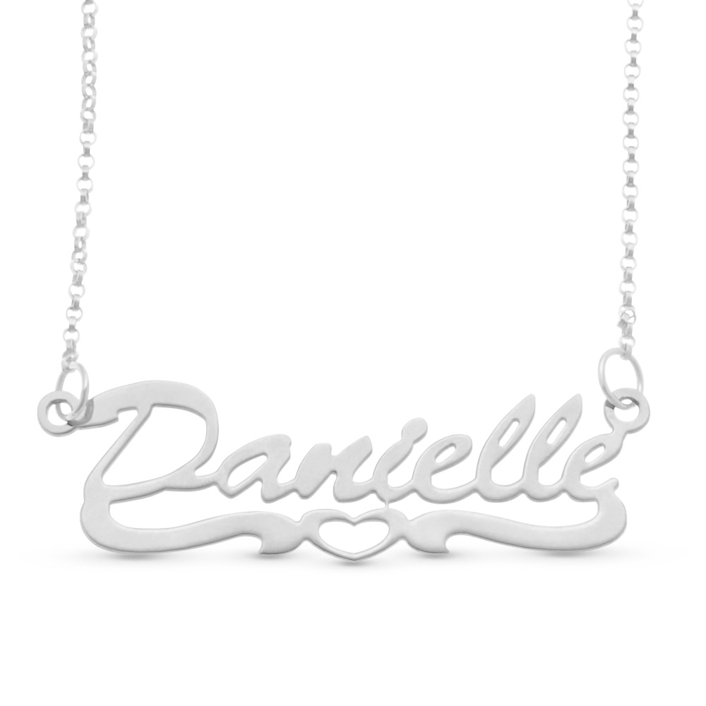Name Open-Heart Script Necklace
