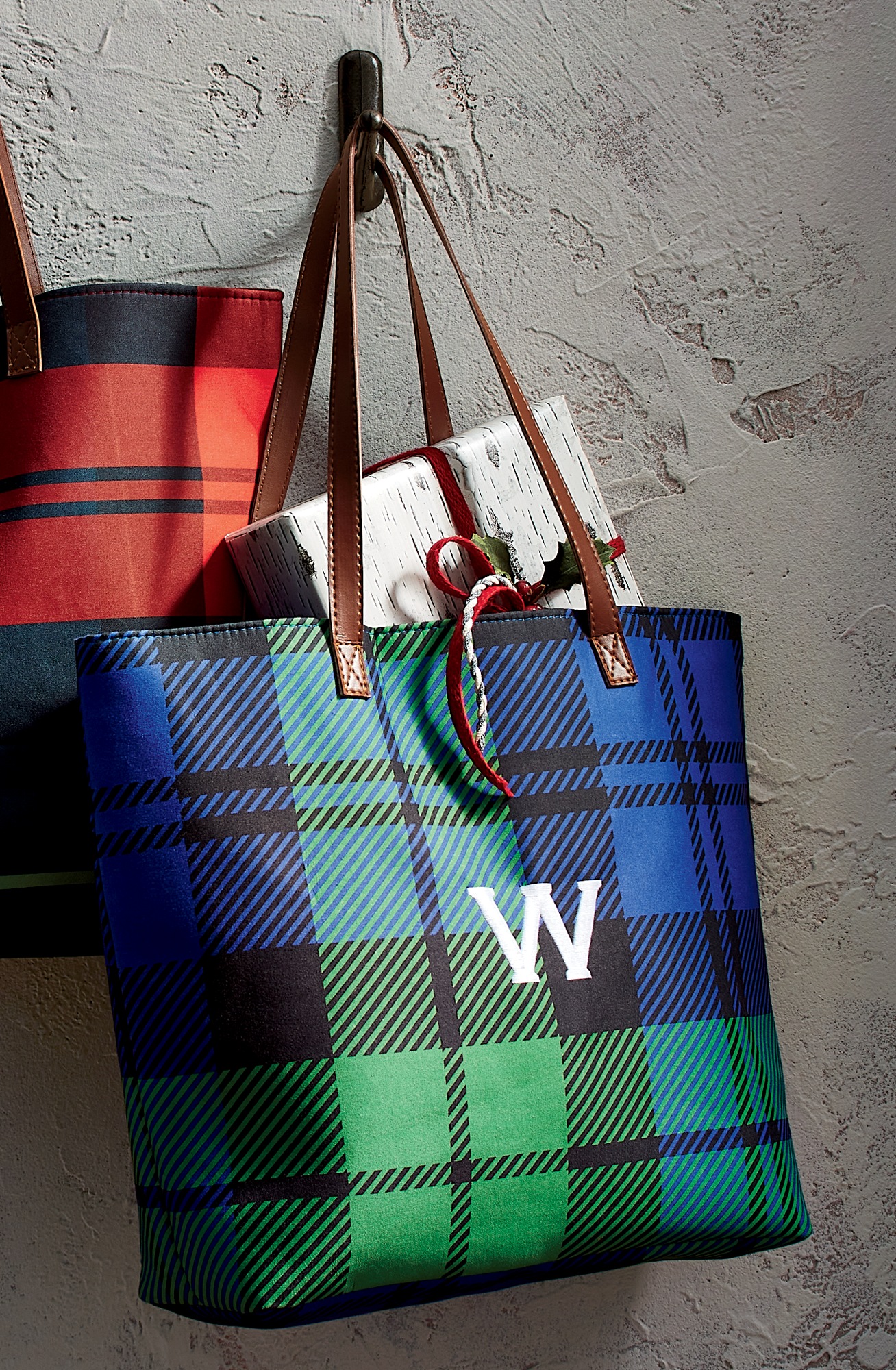 Personalized Harvest Plaid Tote