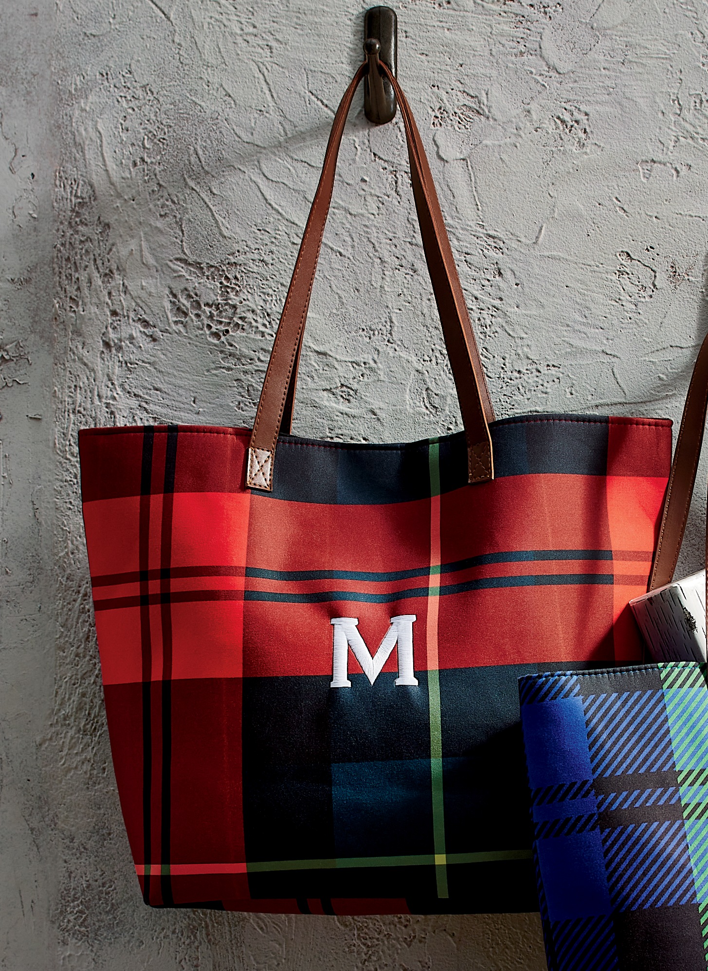 Personalized Harvest Plaid Tote