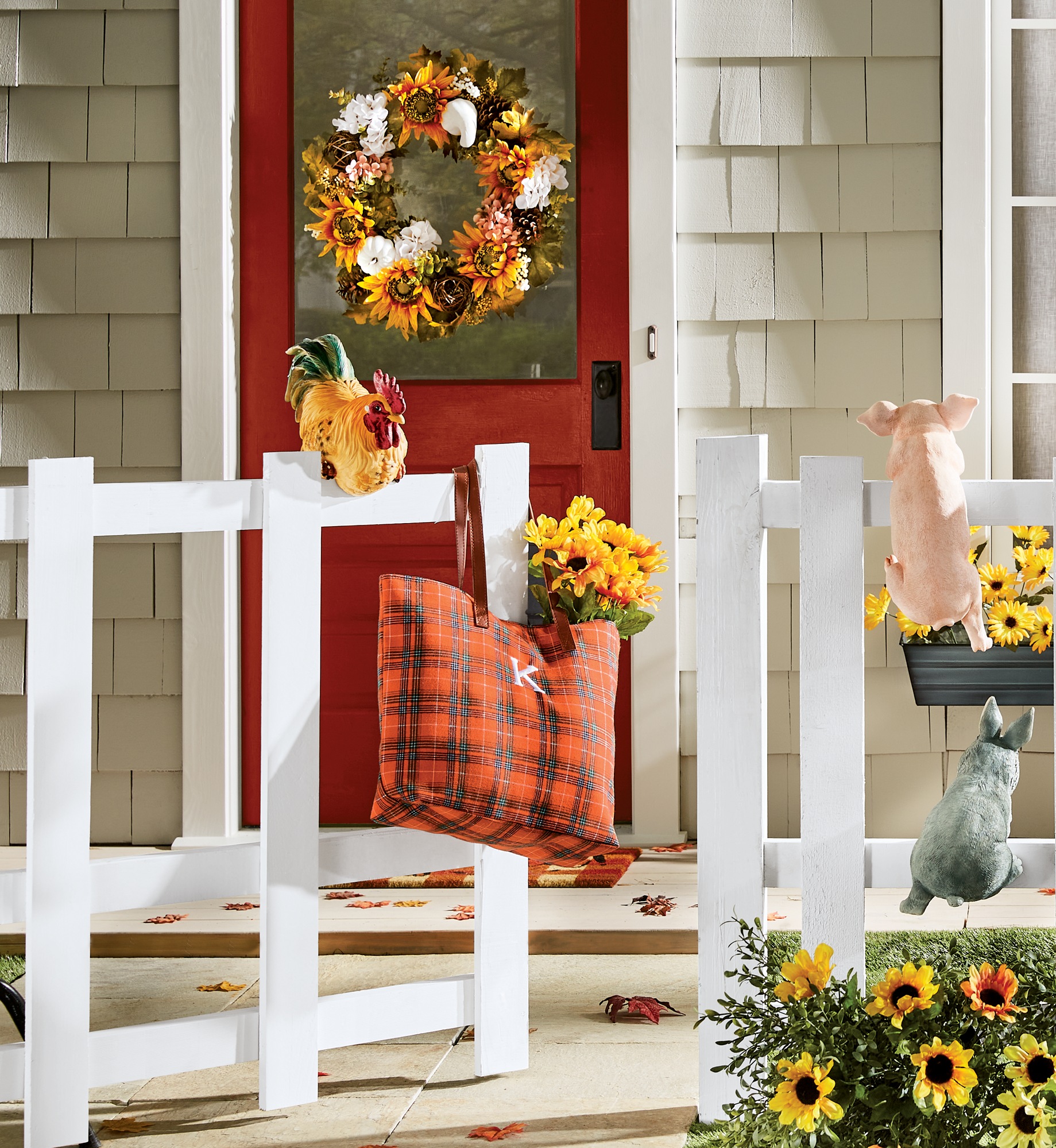 Personalized Harvest Plaid Tote