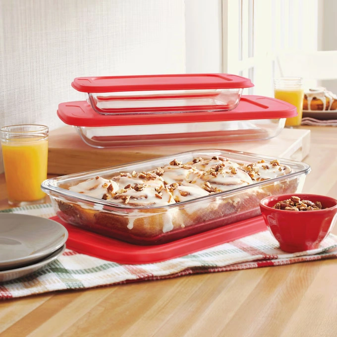 Set of 3 Glass Bakers with Lids