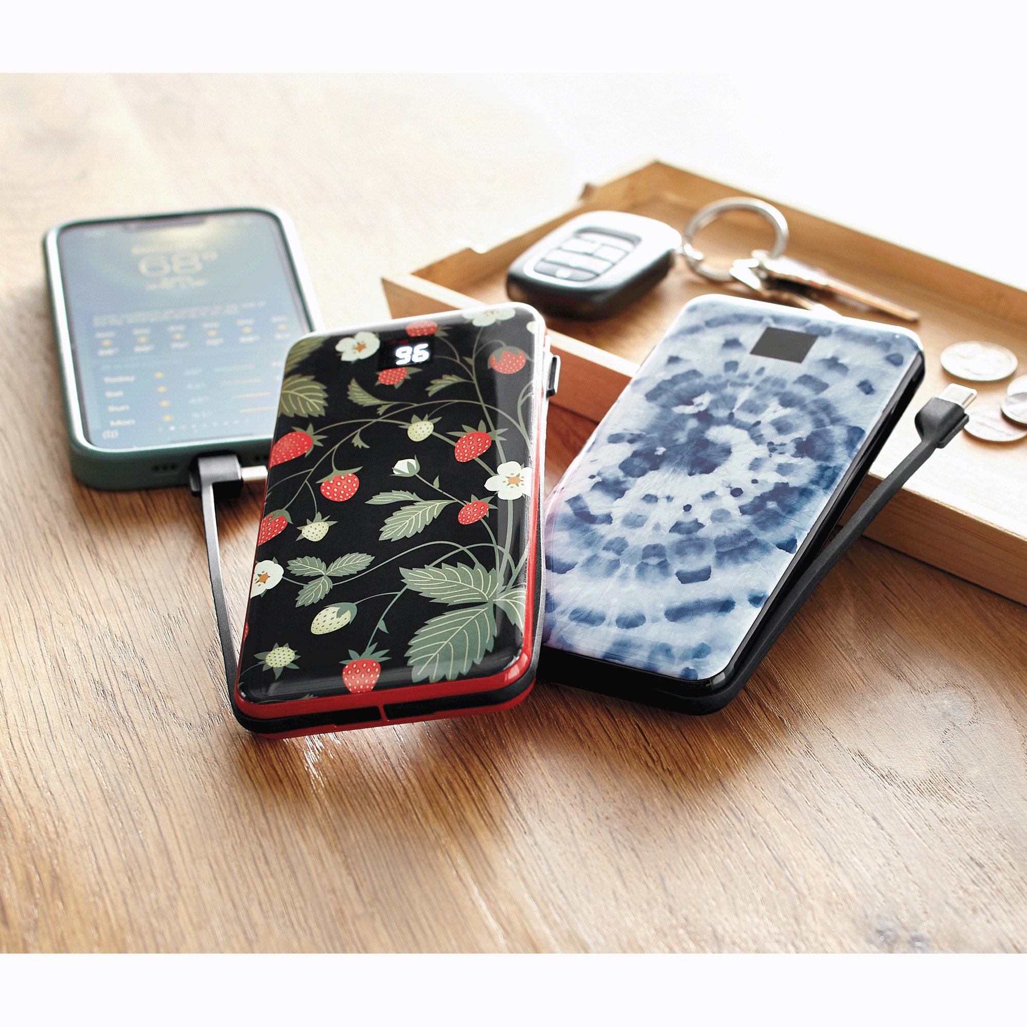 Slim Power Bank with Cables