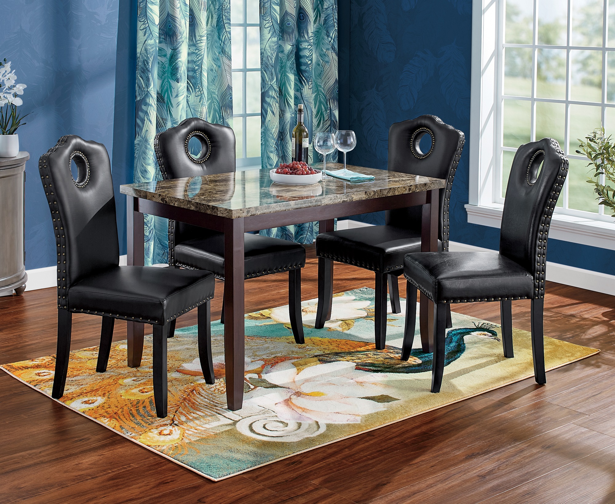 Faux-Marble Dining Table