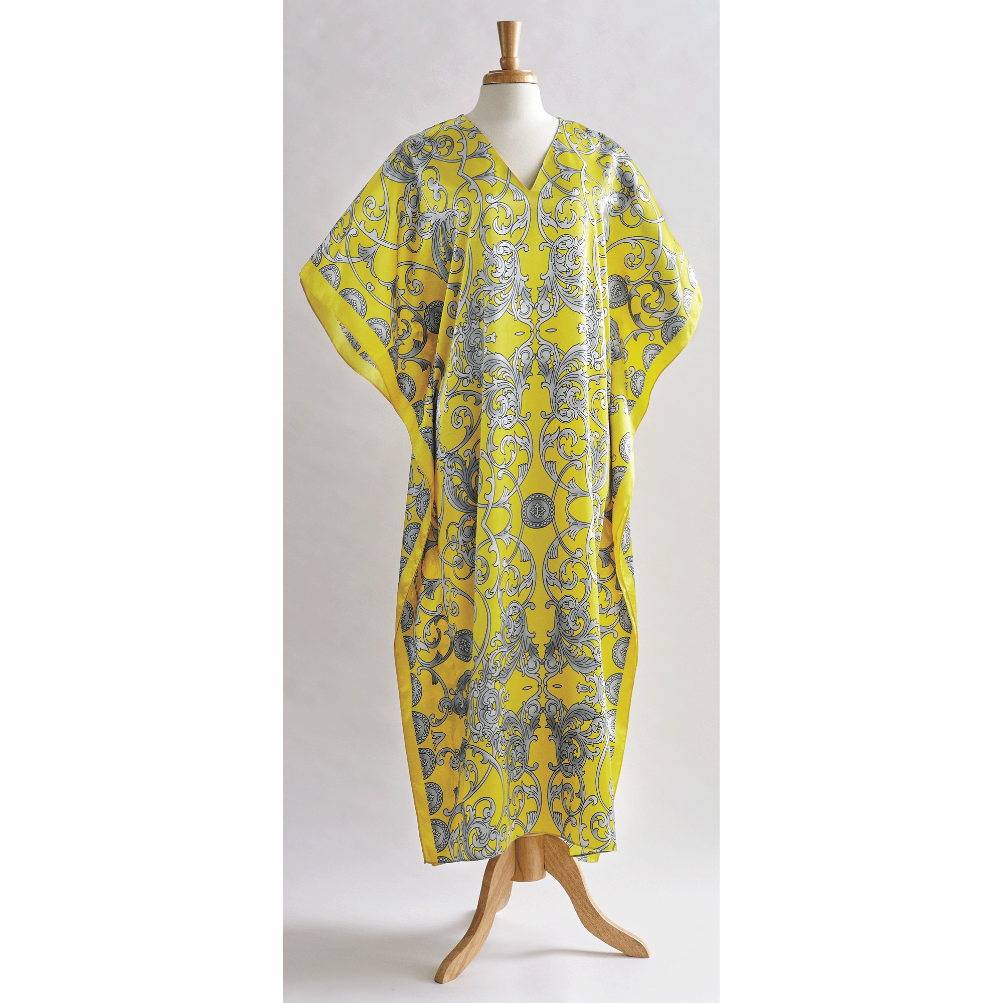 Alluring Long Caftan with V-Neck 10 Alluring Long Caftan with V-Neck