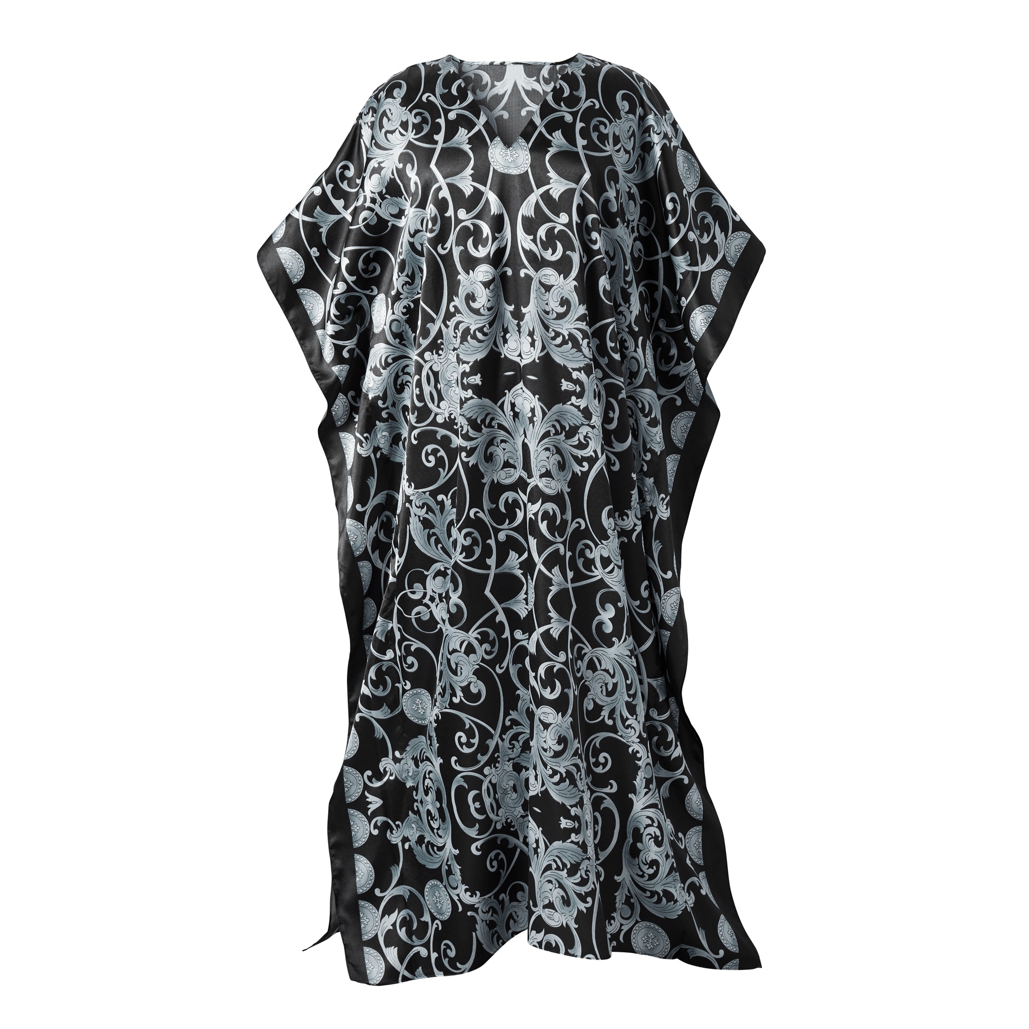 Alluring Long Caftan with V-Neck 6 Alluring Long Caftan with V-Neck