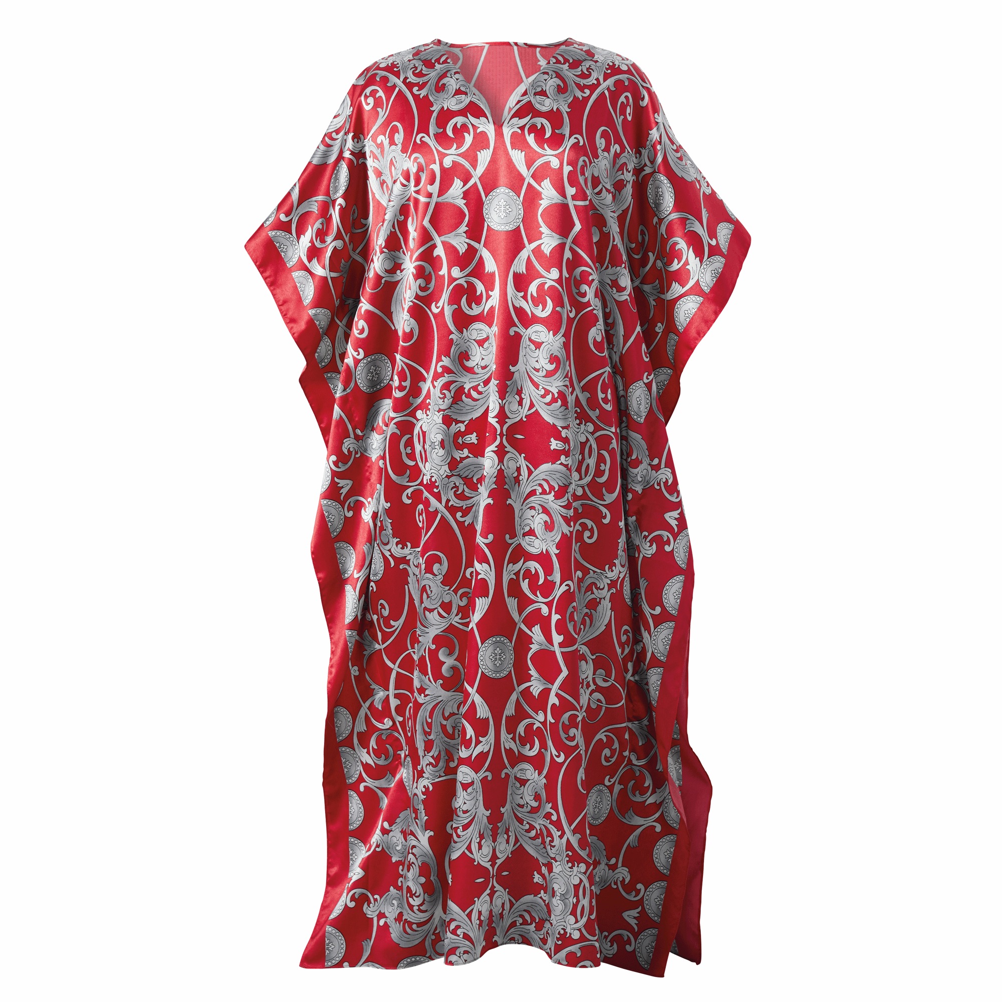 Alluring Long Caftan with V-Neck 7 Alluring Long Caftan with V-Neck