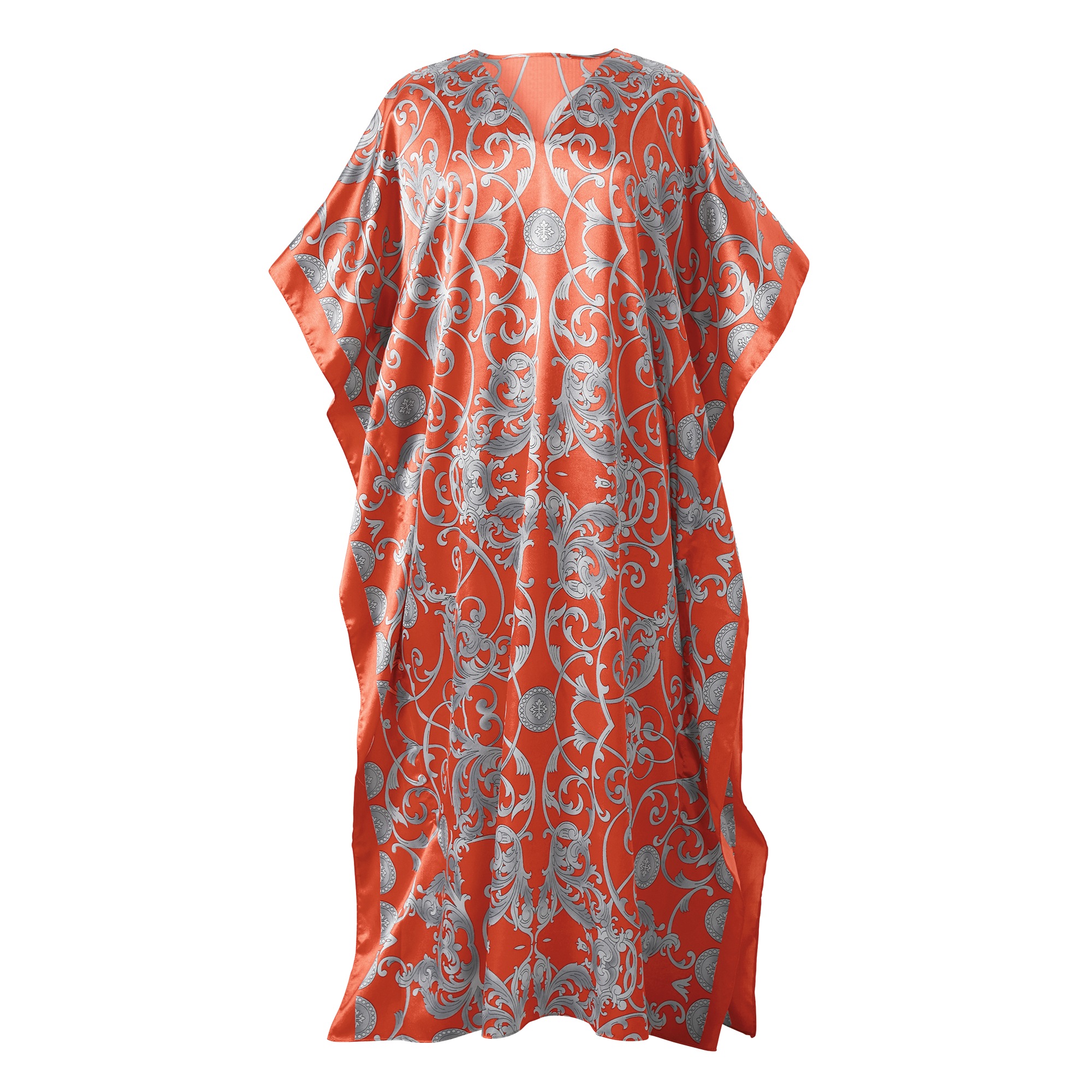 Alluring Long Caftan with V-Neck 9 Alluring Long Caftan with V-Neck
