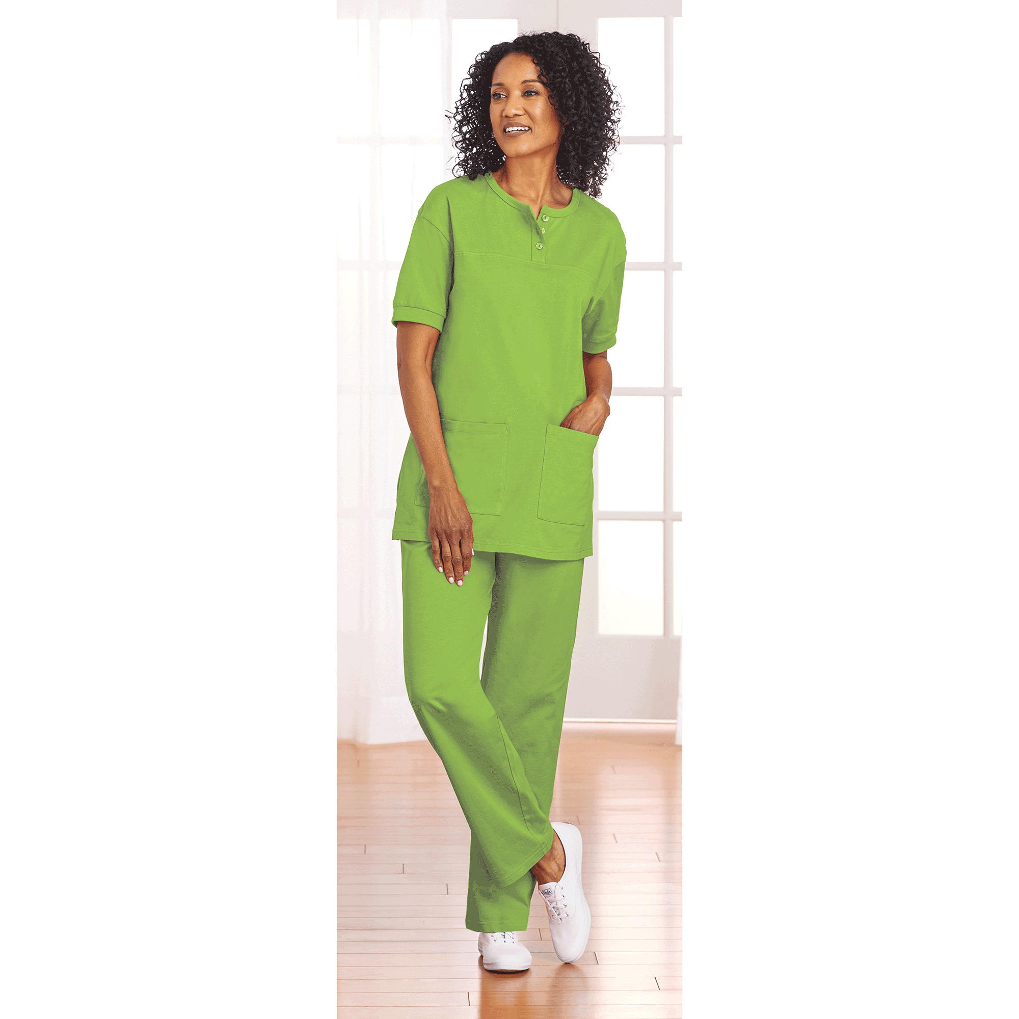 Short-Sleeve Henley Pant Set
