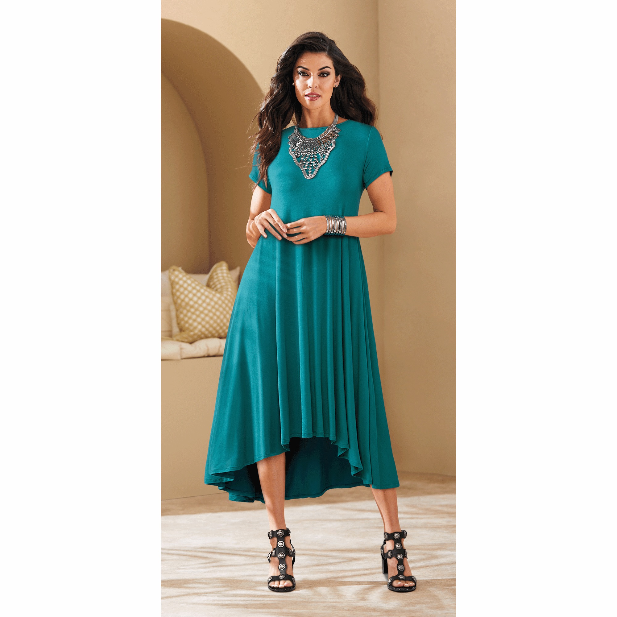 Gigi High-Low Swing Dress