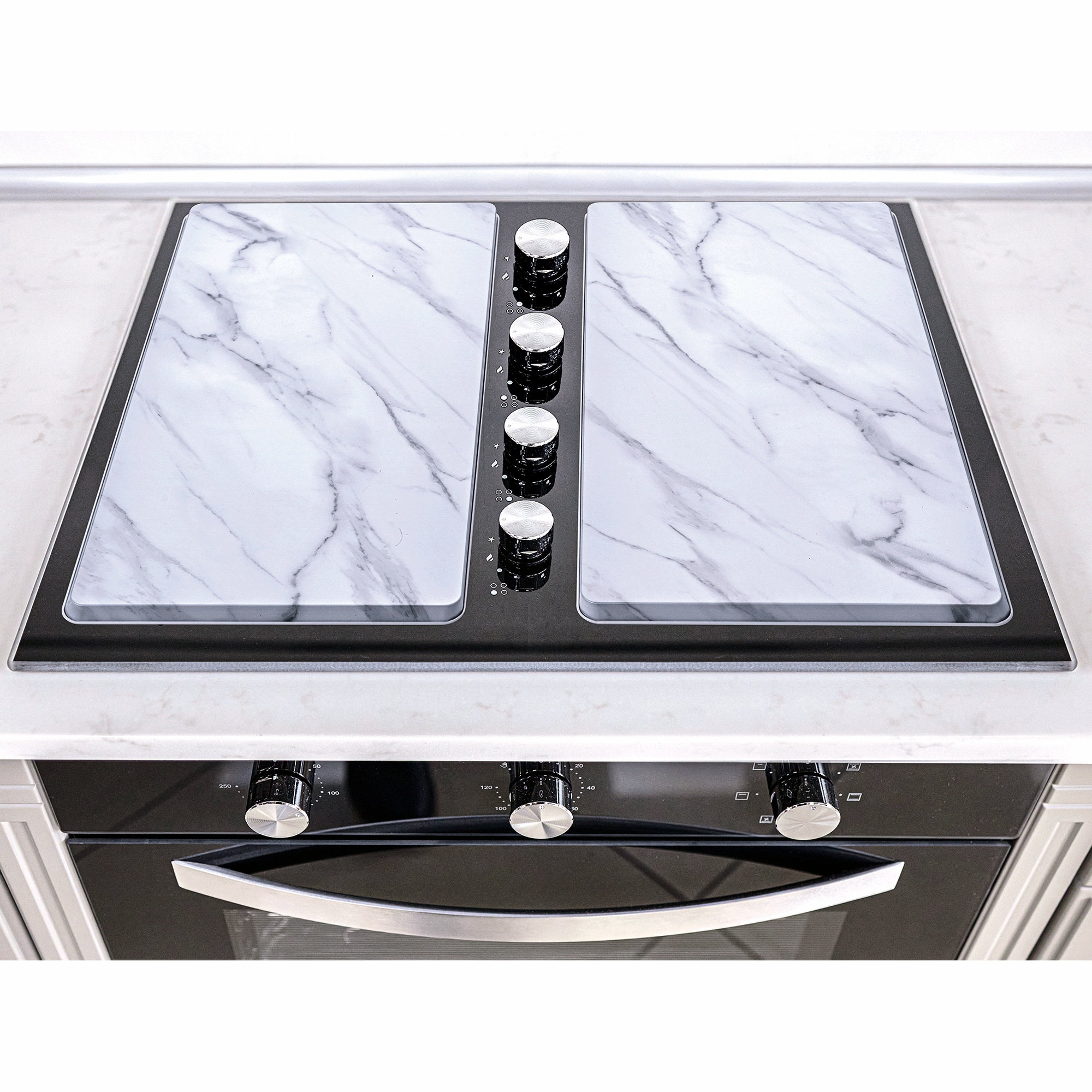 Set of 2 Burner Covers & Glass Cutting Board