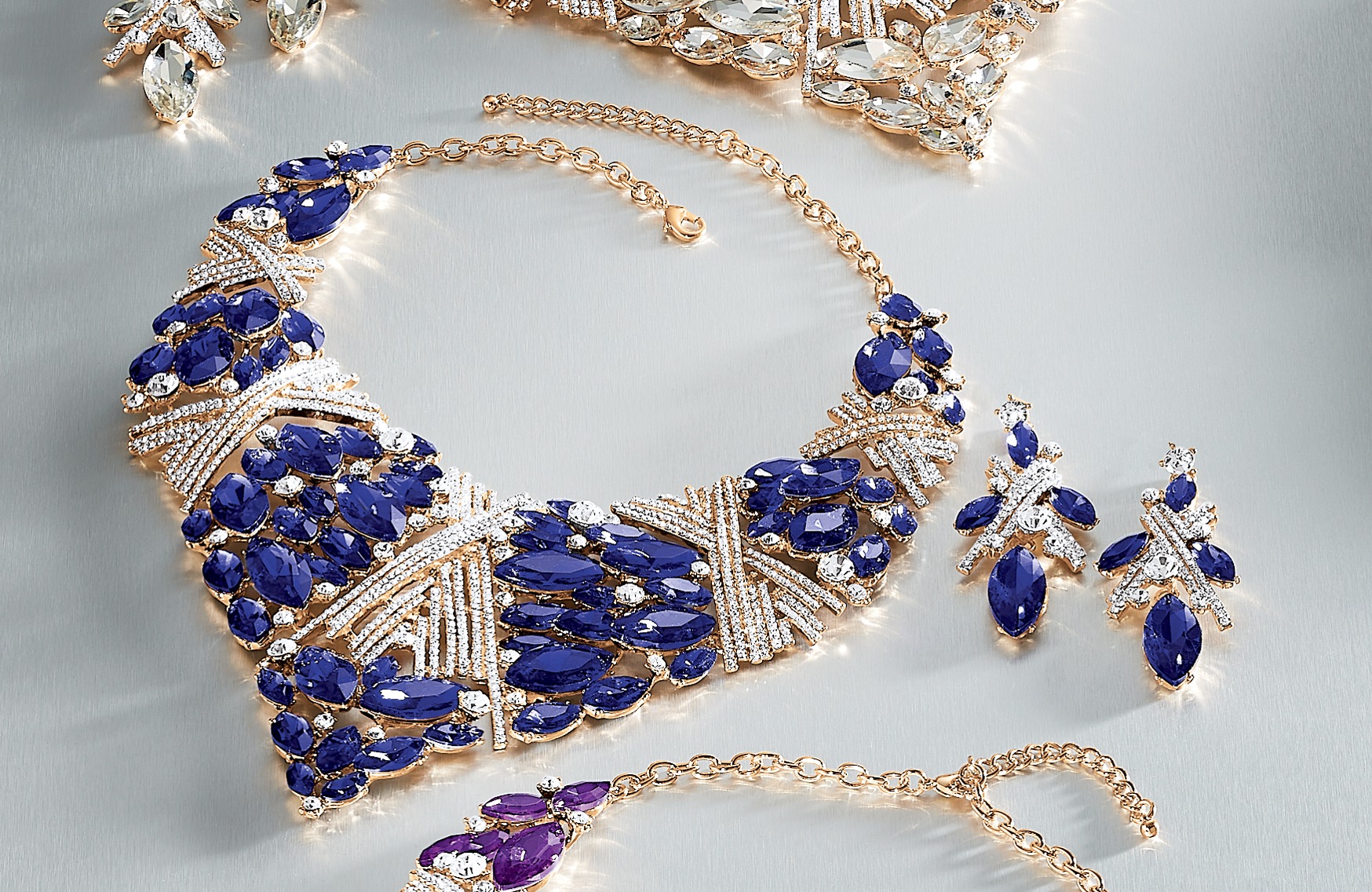 Crystal Marquise Necklace and Earring Set