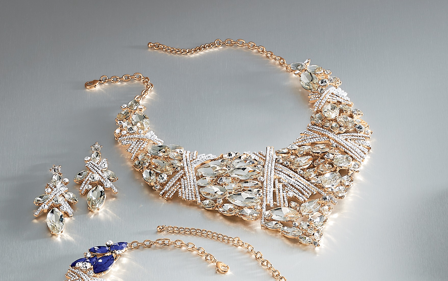 Crystal Marquise Necklace and Earring Set
