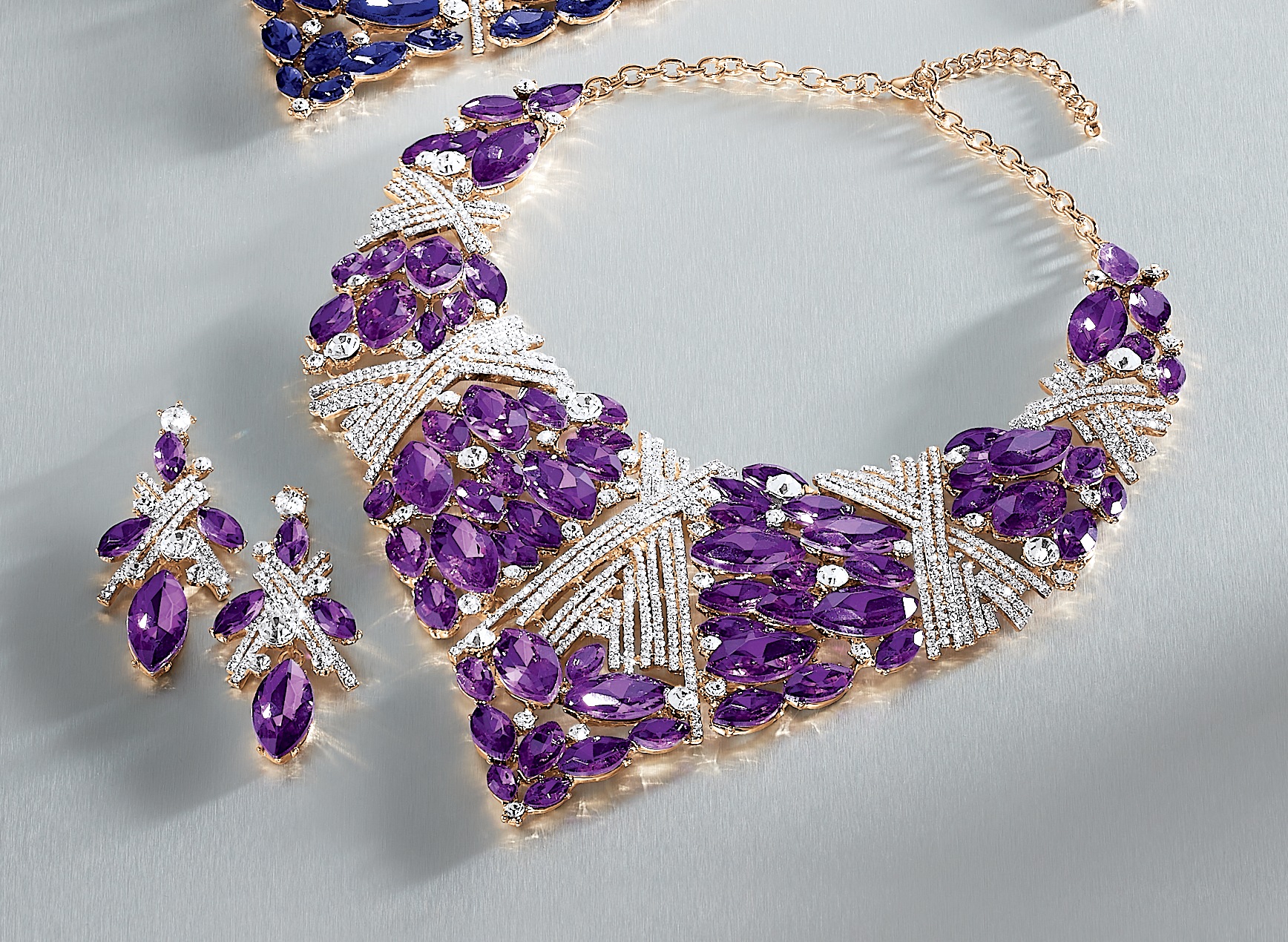 Crystal Marquise Necklace and Earring Set