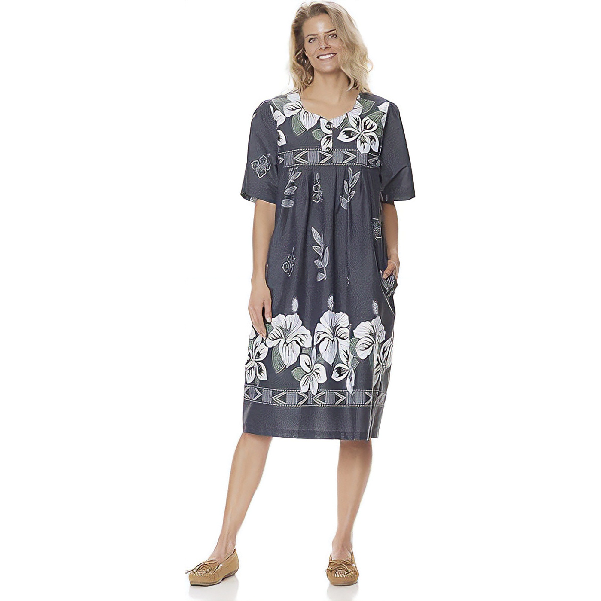 Border Print Patio Dress
