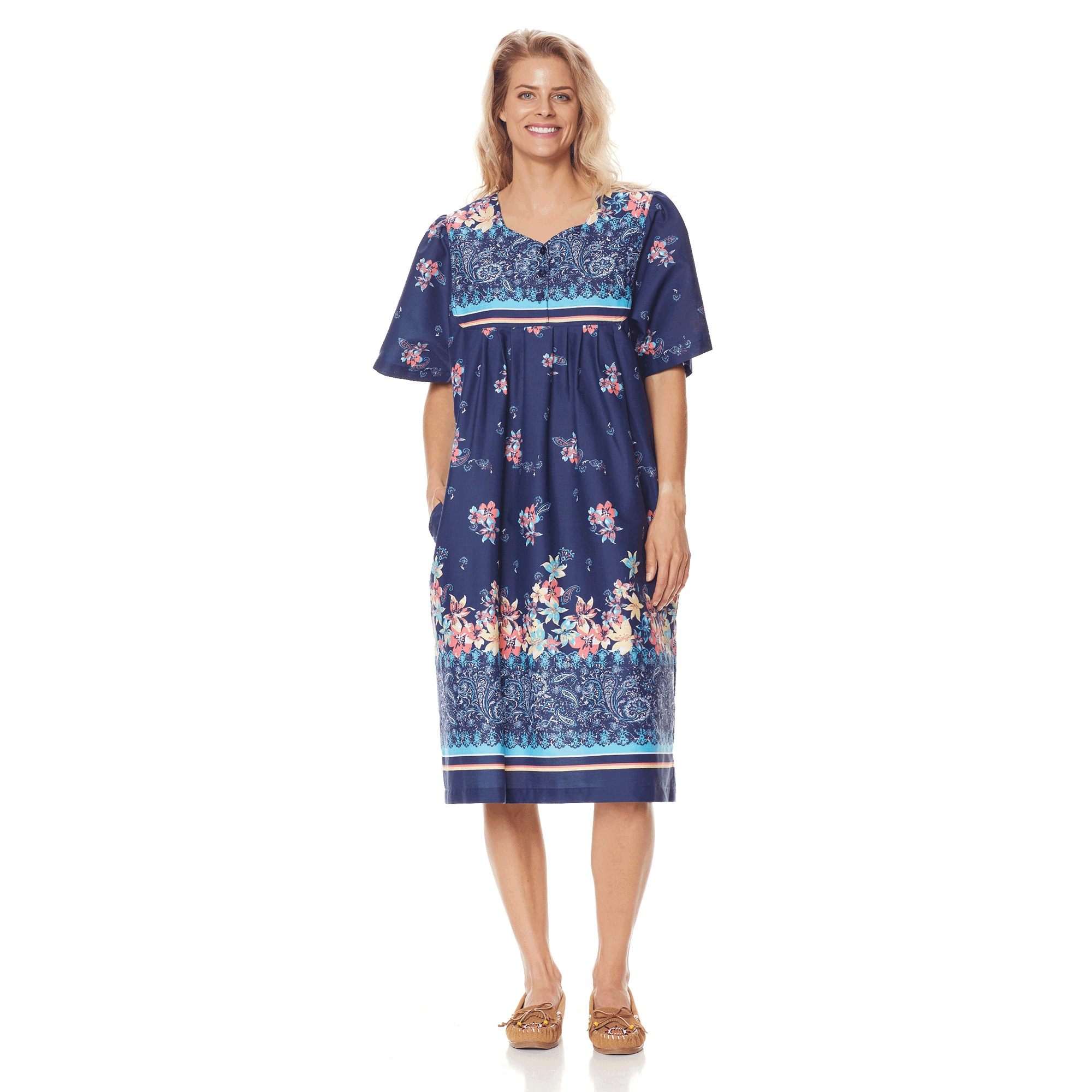 Border Print Patio Dress
