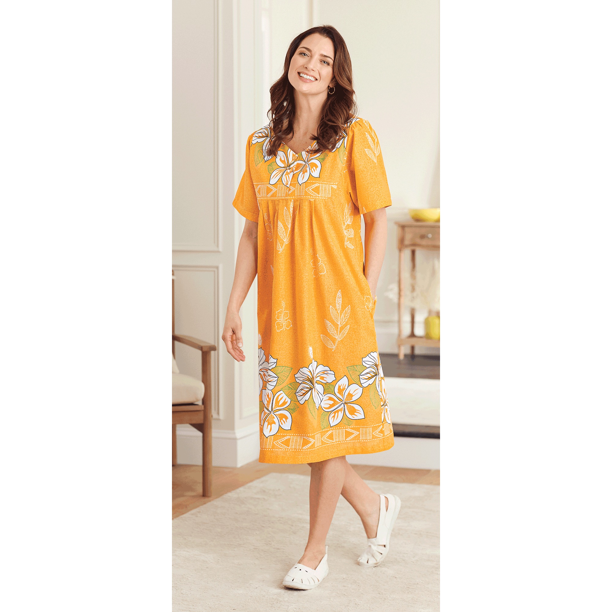 Border Print Patio Dress