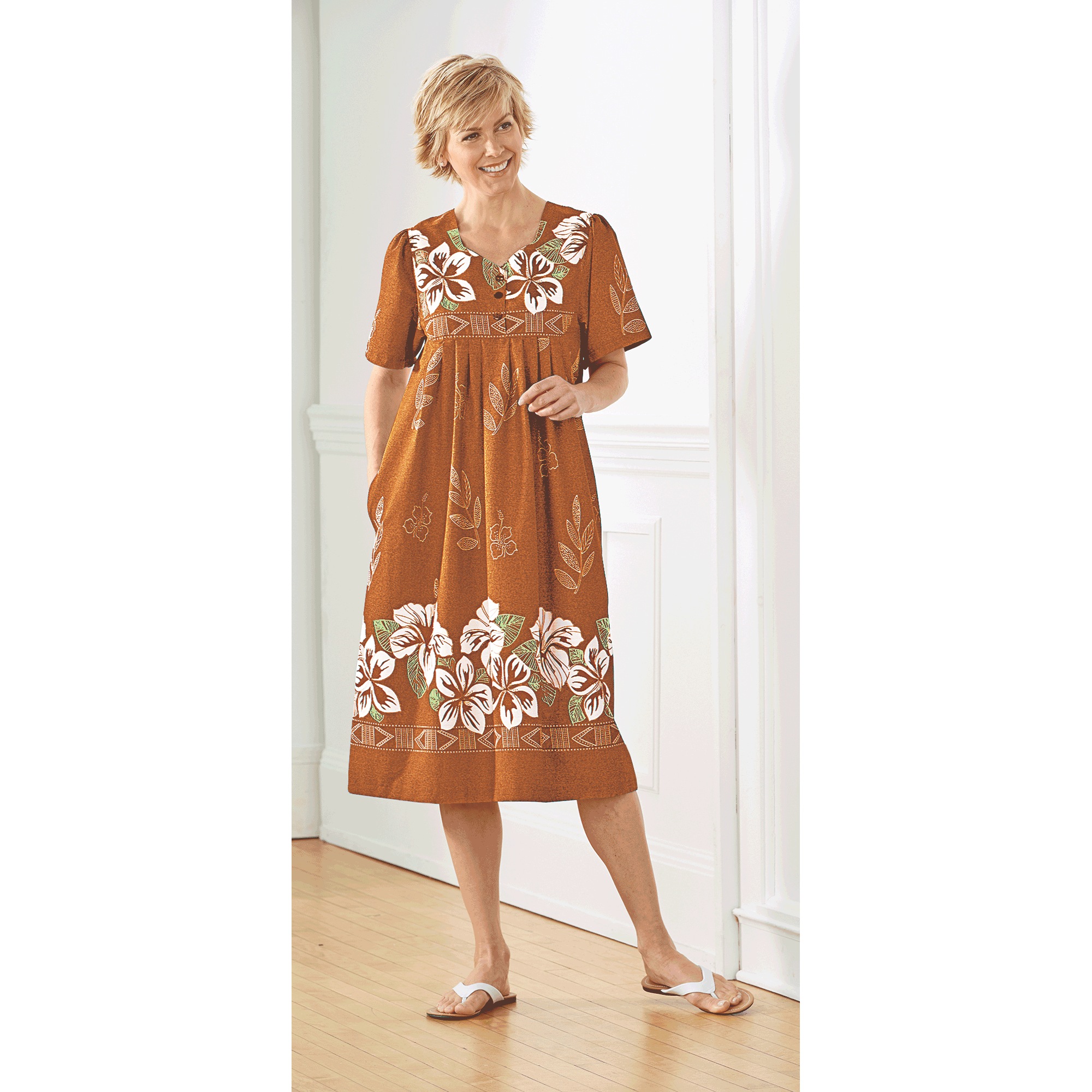 Border Print Patio Dress