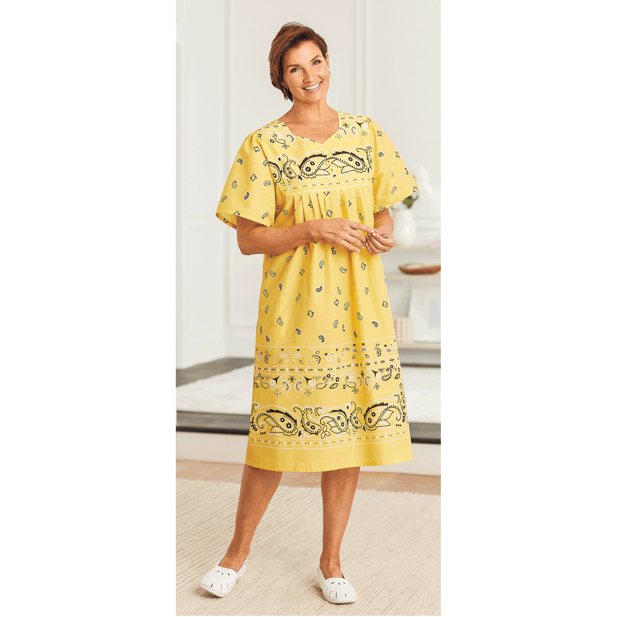 Border Print Patio Dress