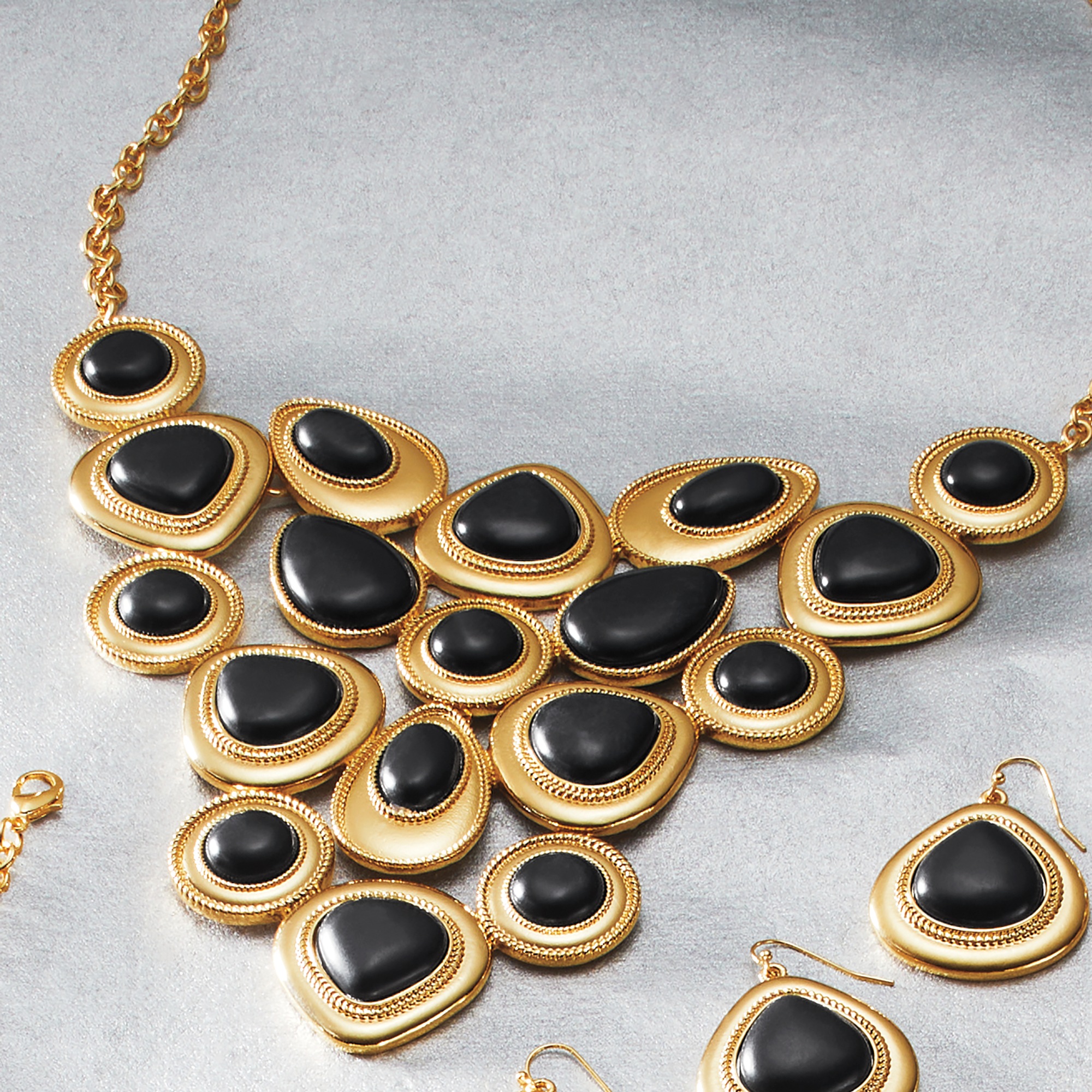 Faux-Stone Bib Necklace & Earring Set