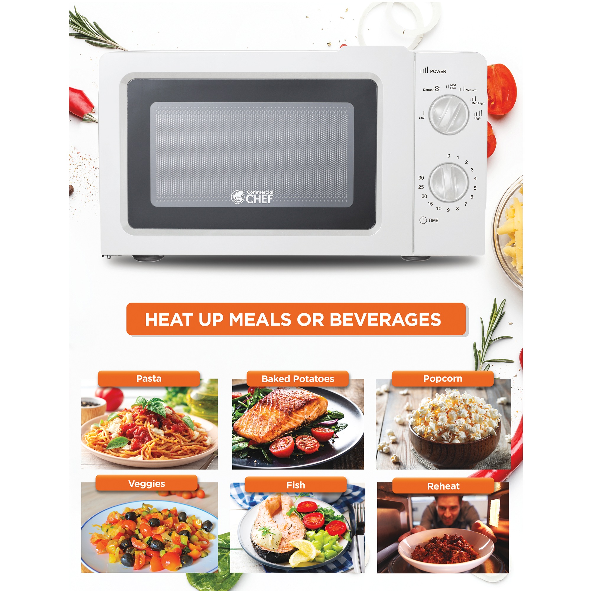 Commercial Chef 0.6 cu. ft. Microwave