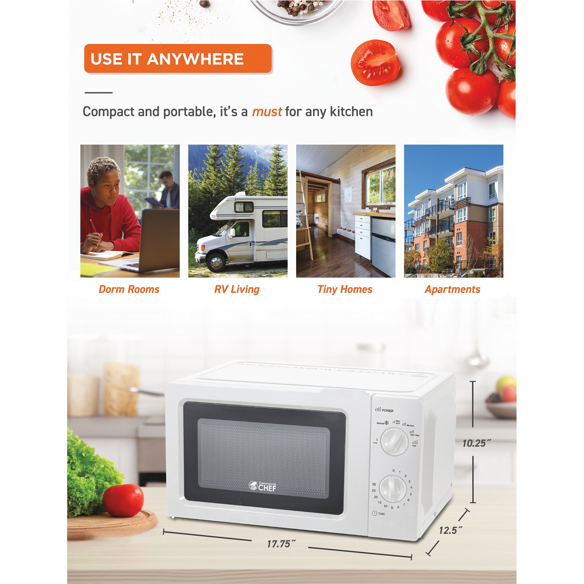 Commercial Chef 0.6 cu. ft. Microwave