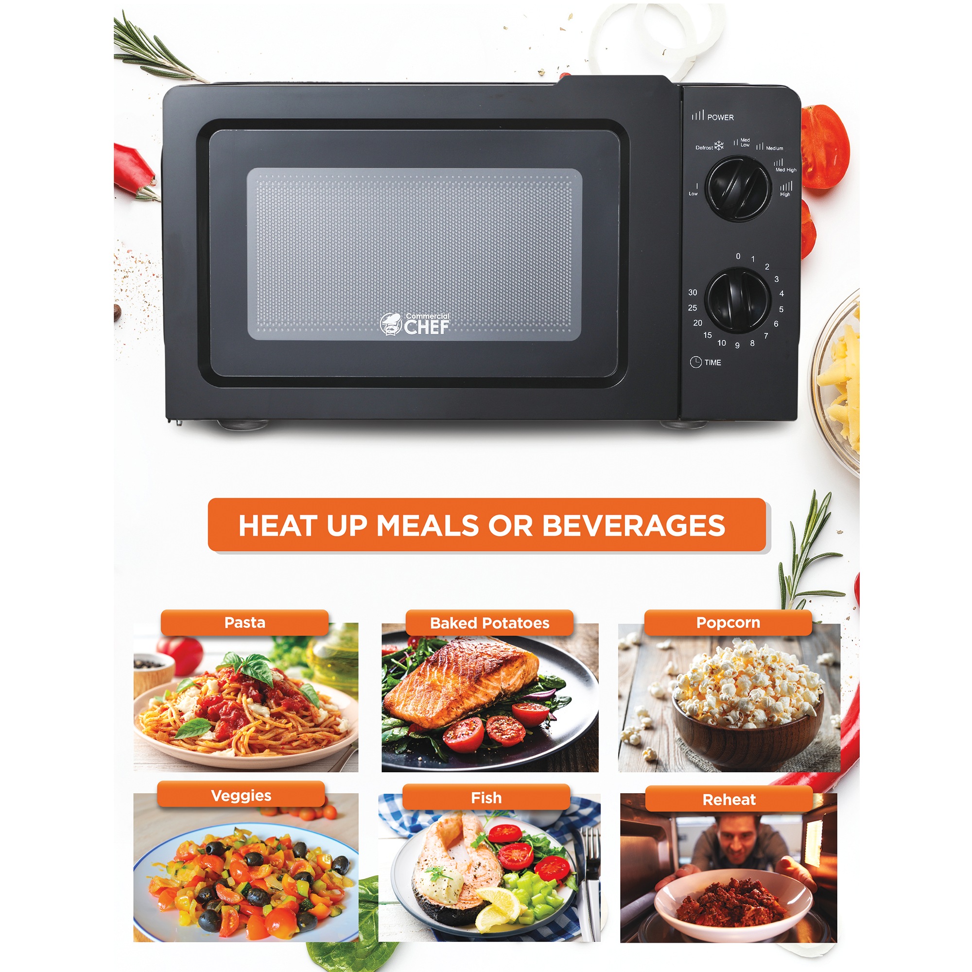 Commercial Chef 0.6 cu. ft. Microwave
