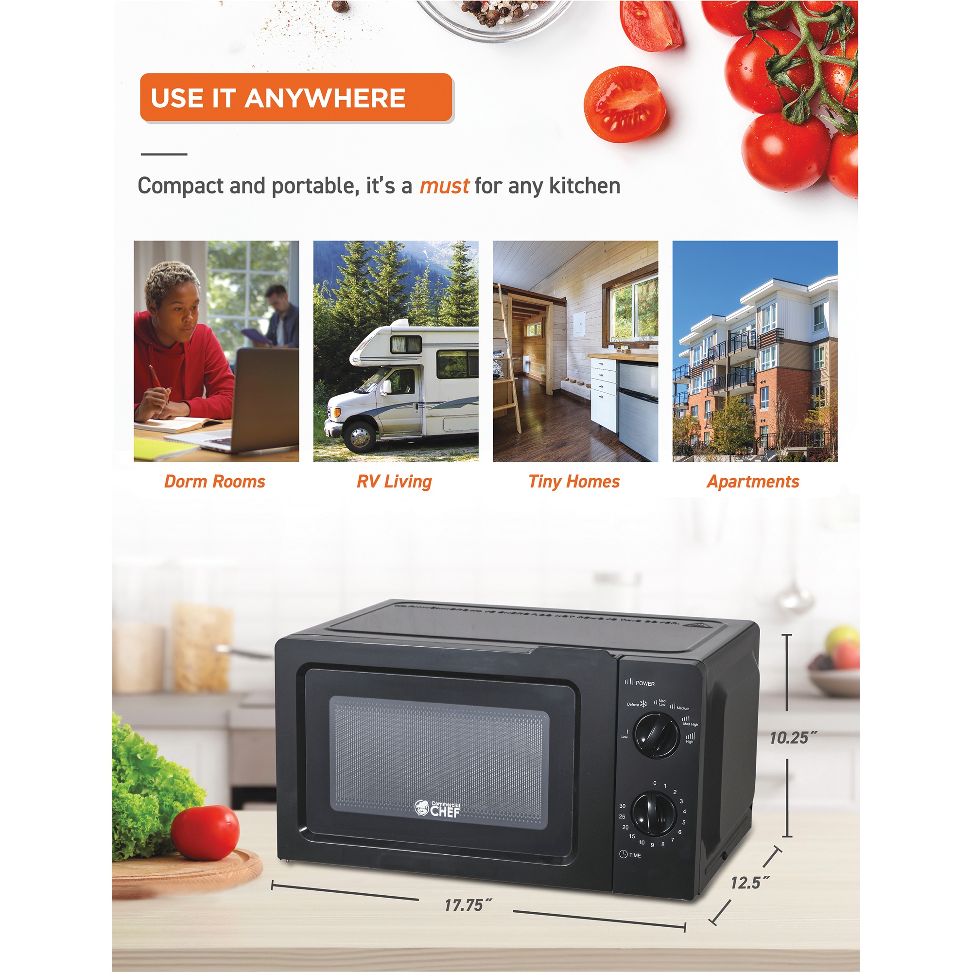 Commercial Chef 0.6 cu. ft. Microwave