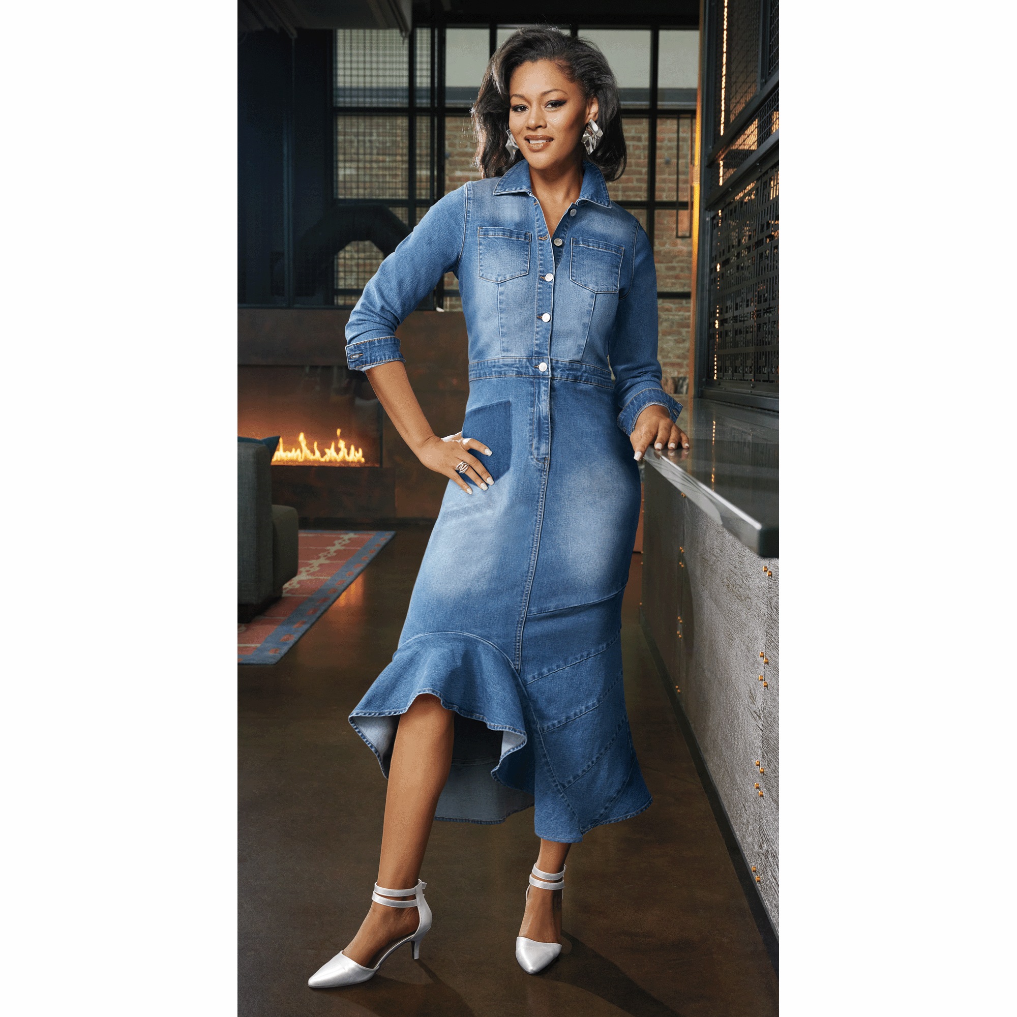 Vashie Denim Sheath Dress 1 Vashie Denim Sheath Dress