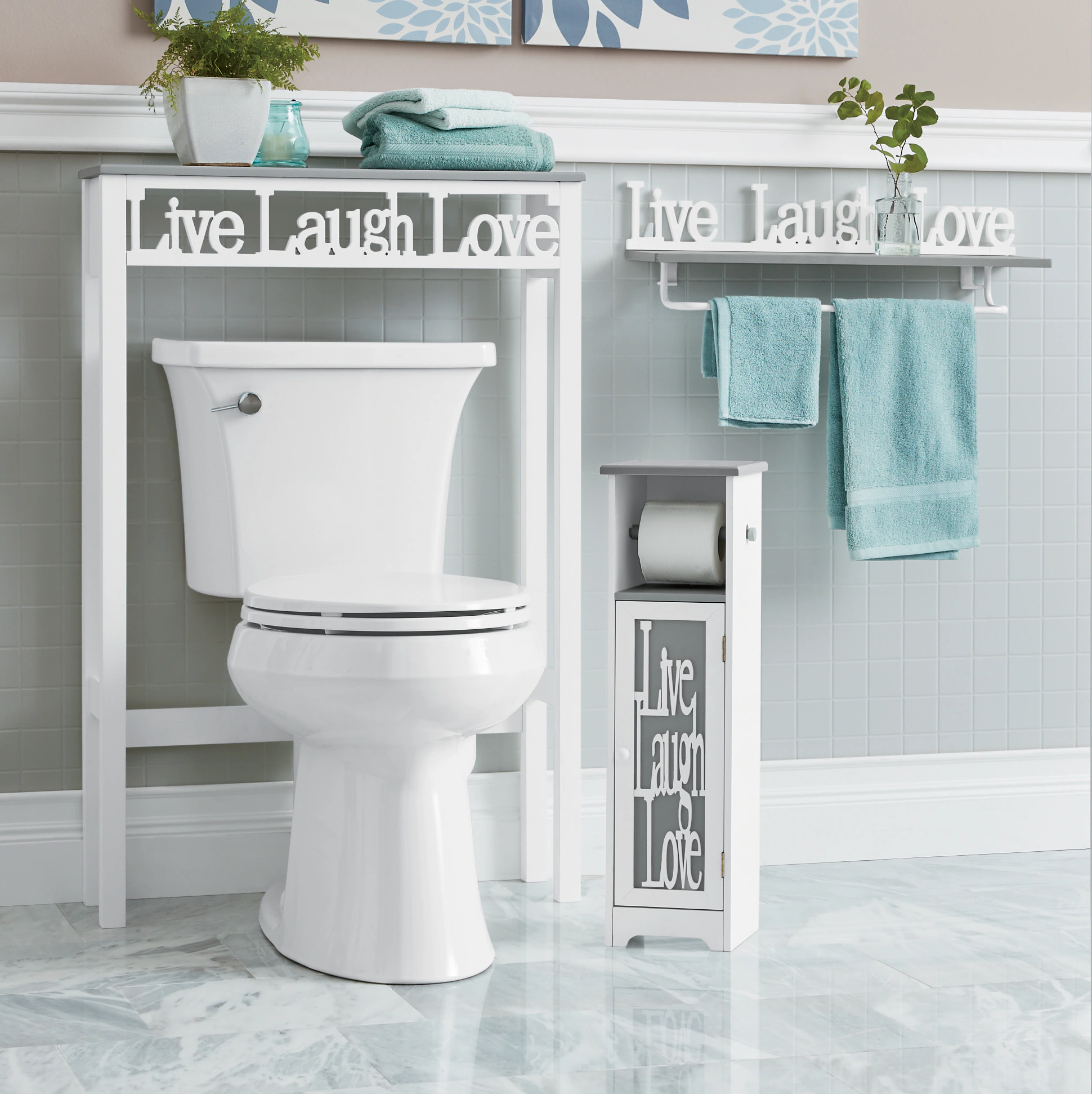 Live Laugh Love Two-Tone Bath Furnishings