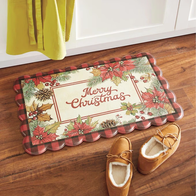 Christmas Anti-Fatigue Scalloped-Edge Mat - 18 x 30