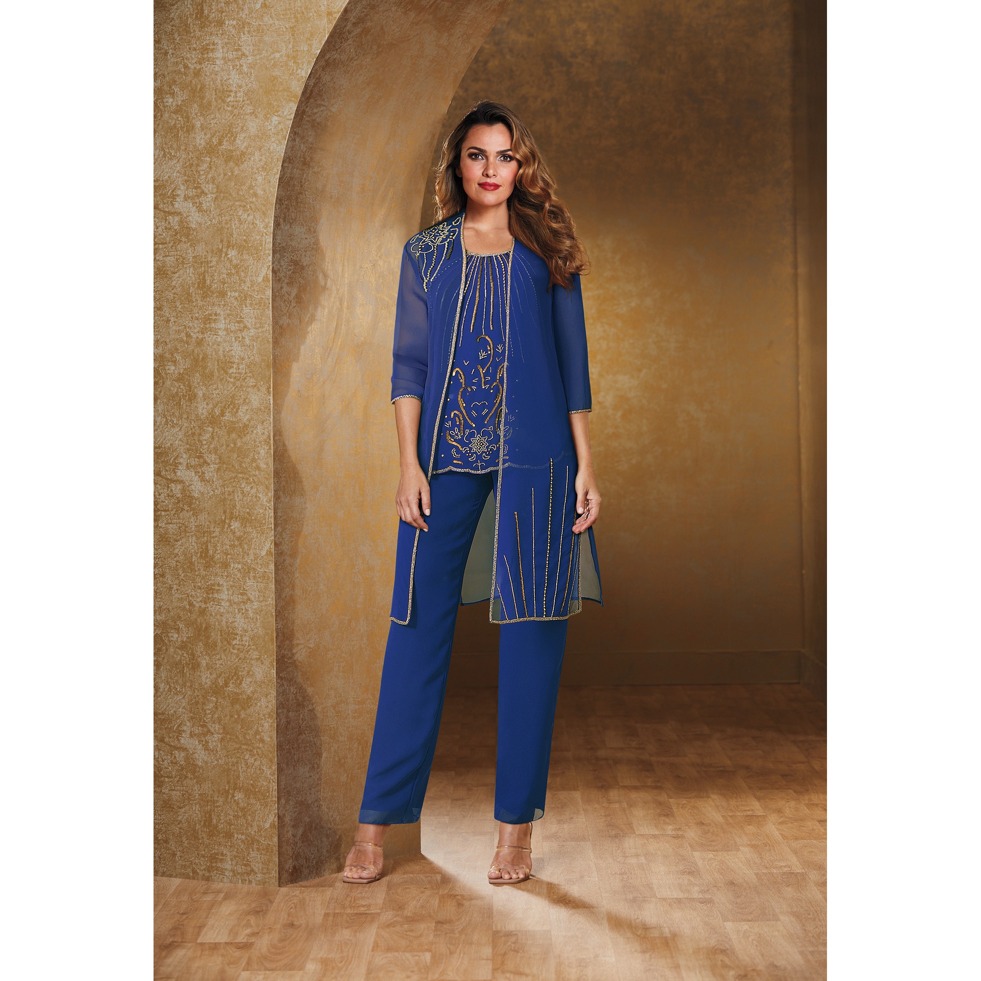 Annette 3-Piece Beaded Pant Set