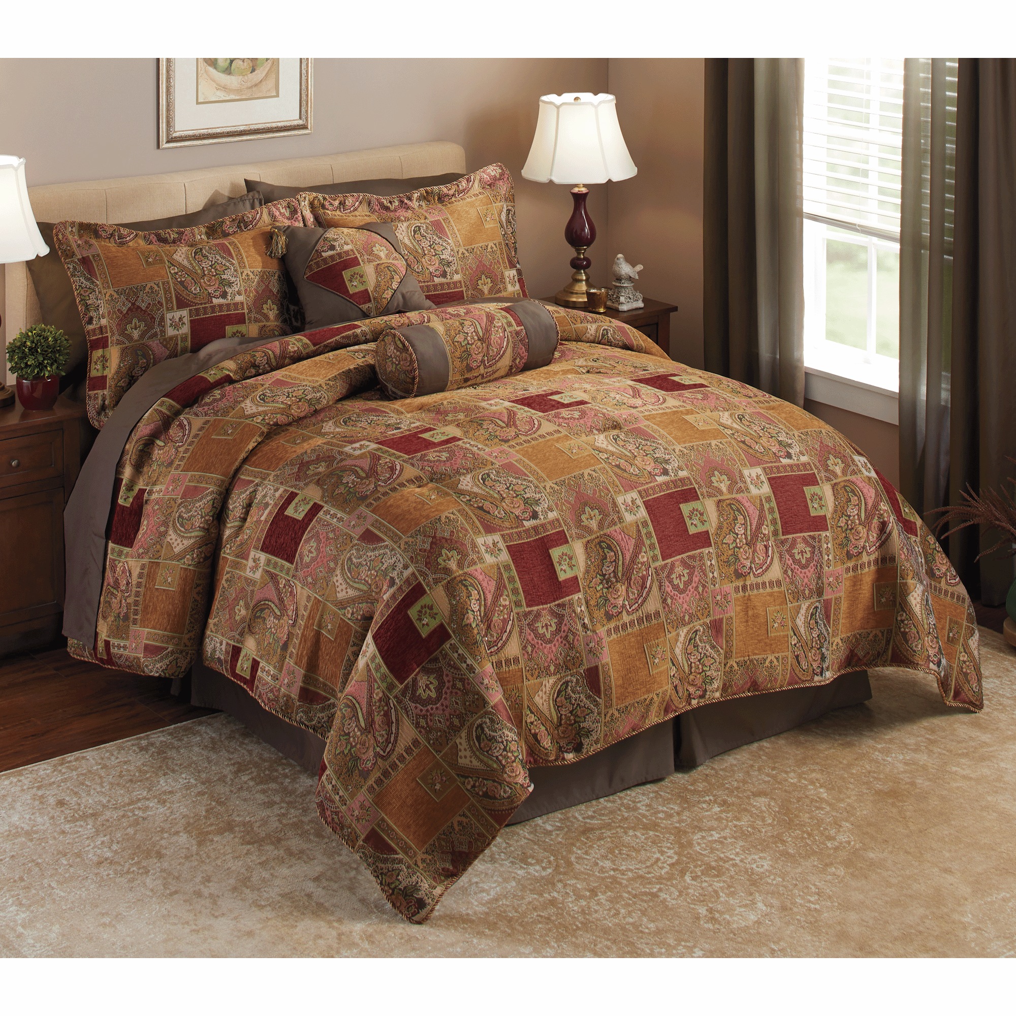 Angelina 10-Piece Comforter Set and Window Treatments