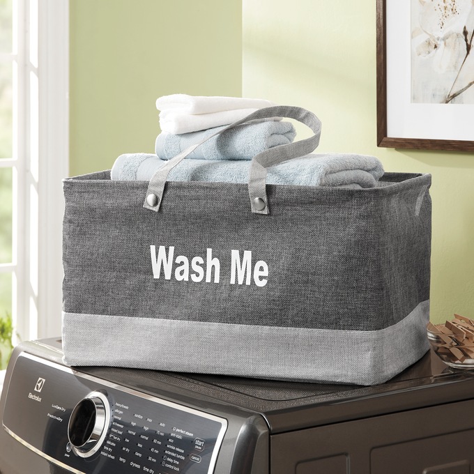 Minky Water-Resistant Laundry Basket
