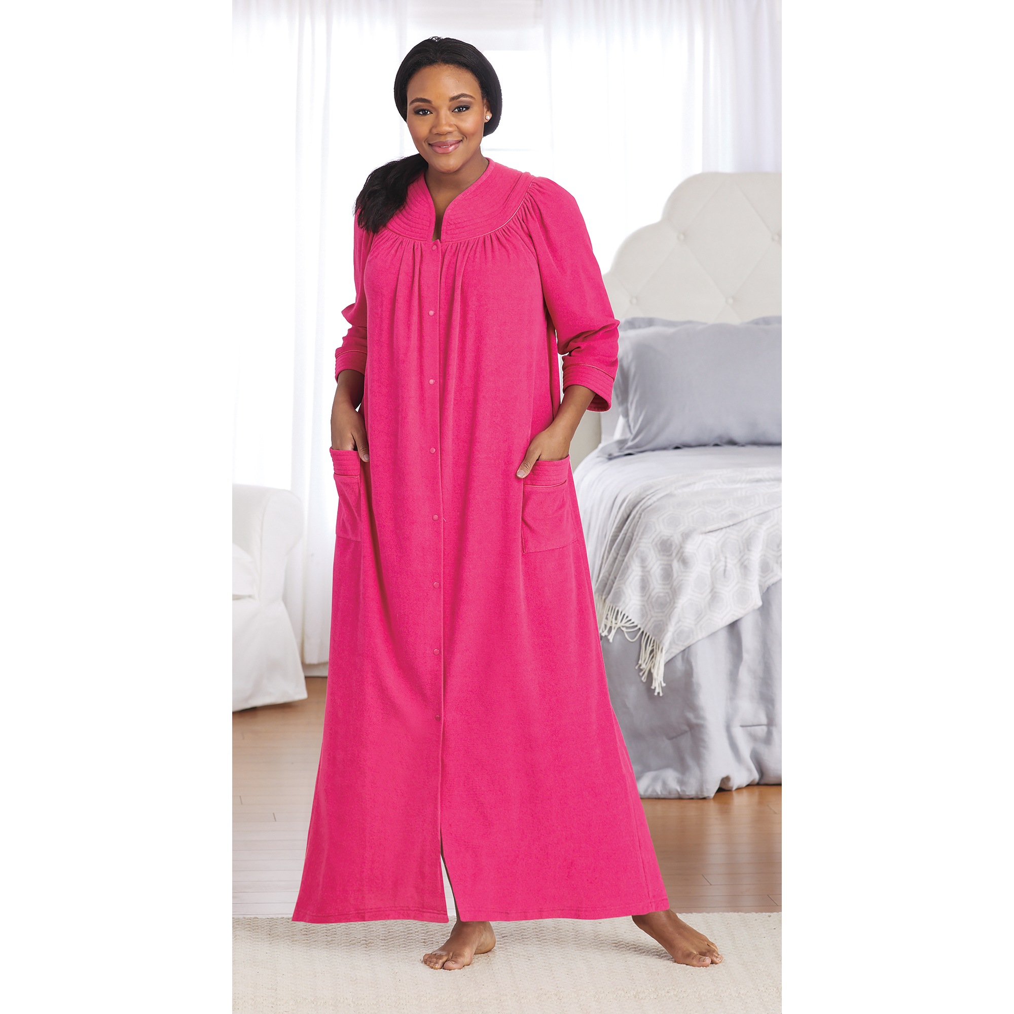Snap-Front Long Terry Robe