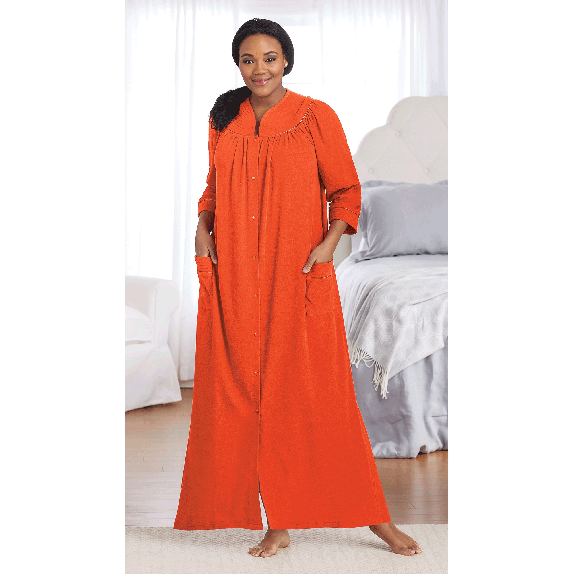 Snap-Front Long Terry Robe